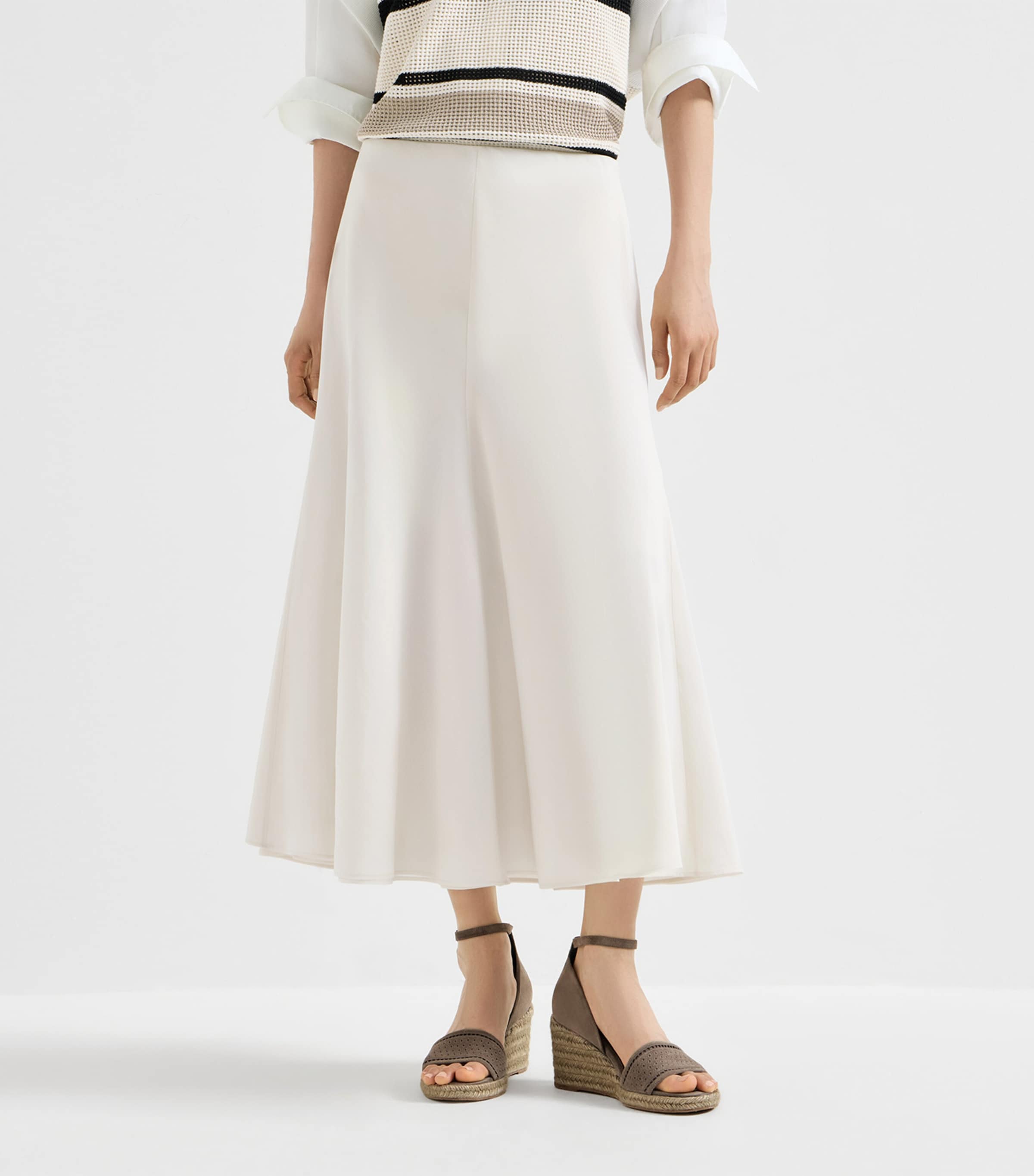 Brunello Cucinelli Womens Cotton Organza Midi Skirt Image 3