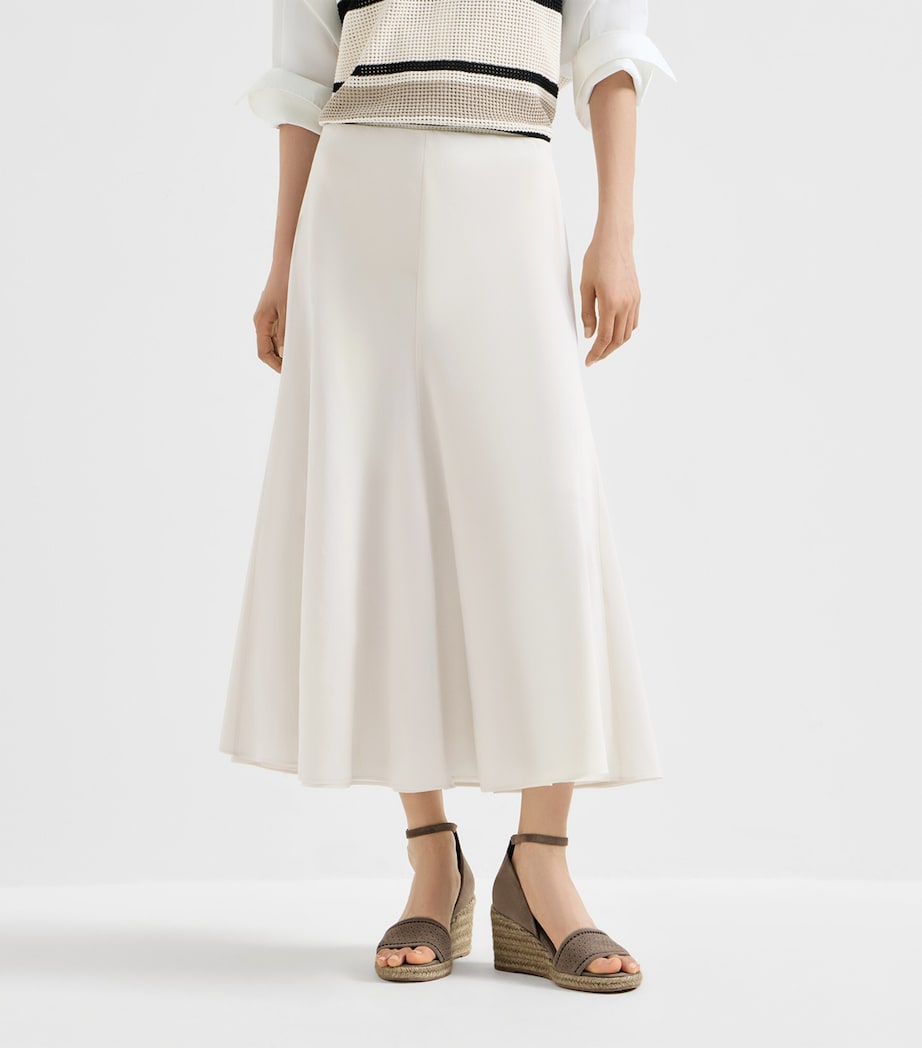 Brunello Cucinelli Womens Cotton Organza Midi Skirt Image 3