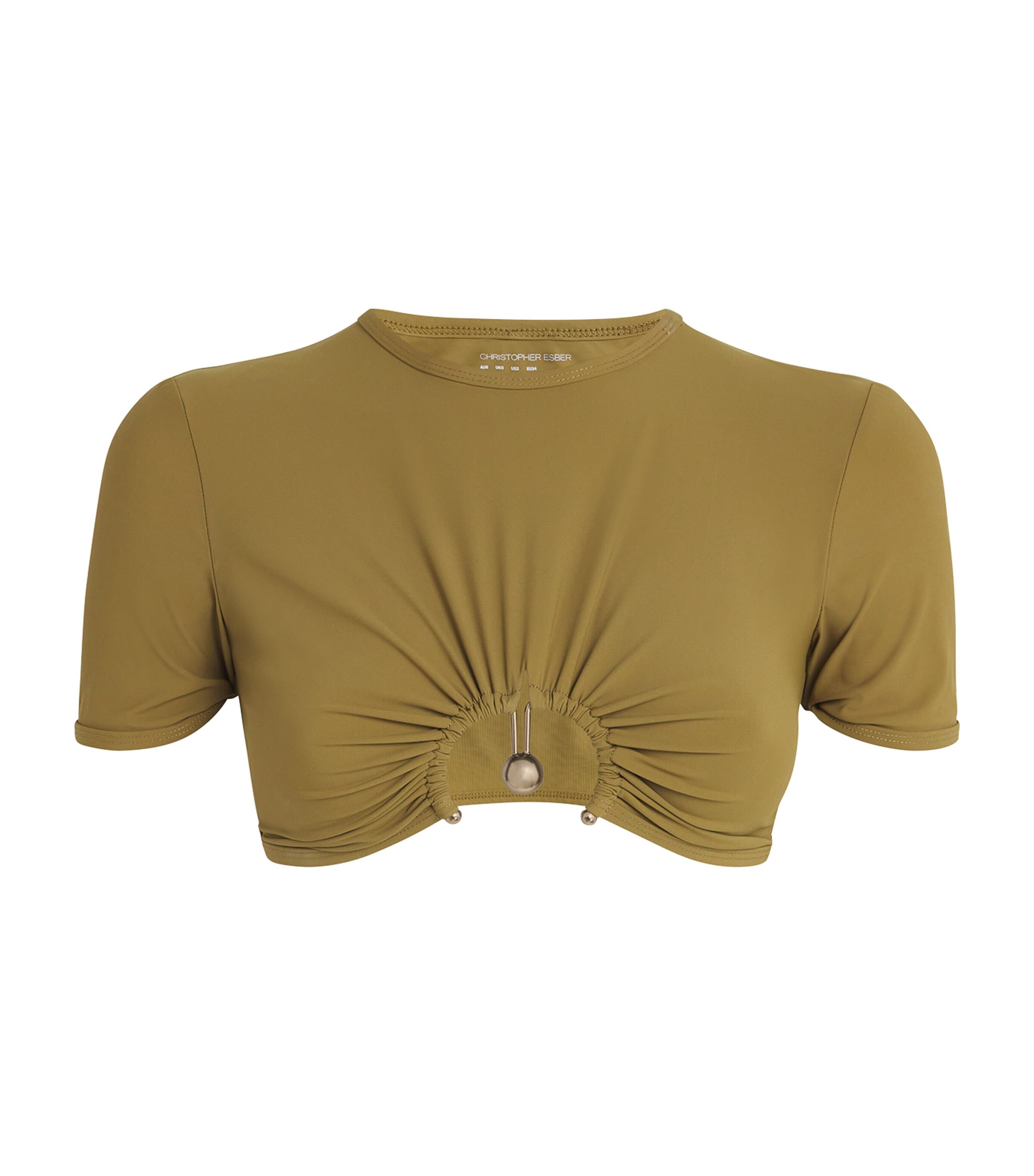 Christopher Esber Orbit Bikini Top In Beige
