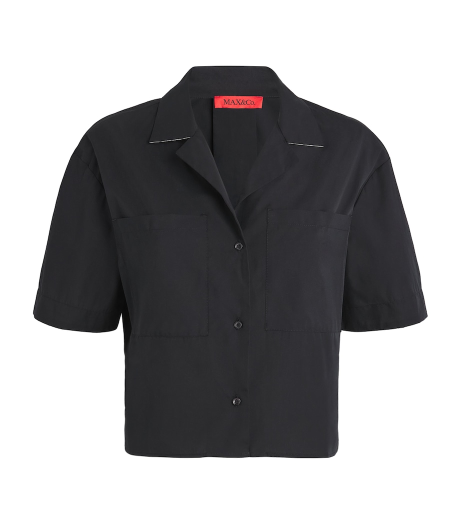 Cotton Poplin Cropped Shirt BLACK Image 1