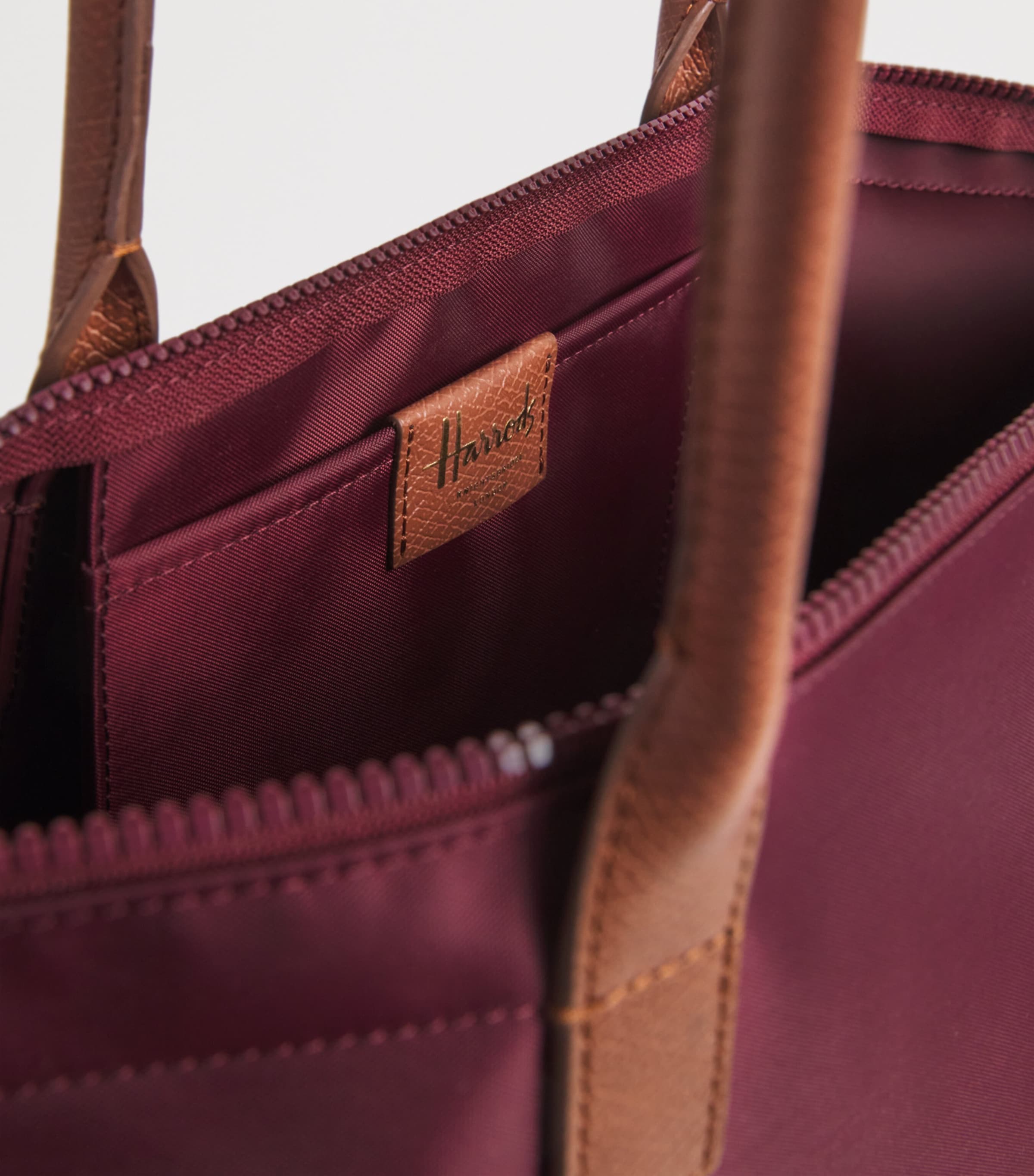 Harrods Medium Nylon Tote Bag Pink Image 5