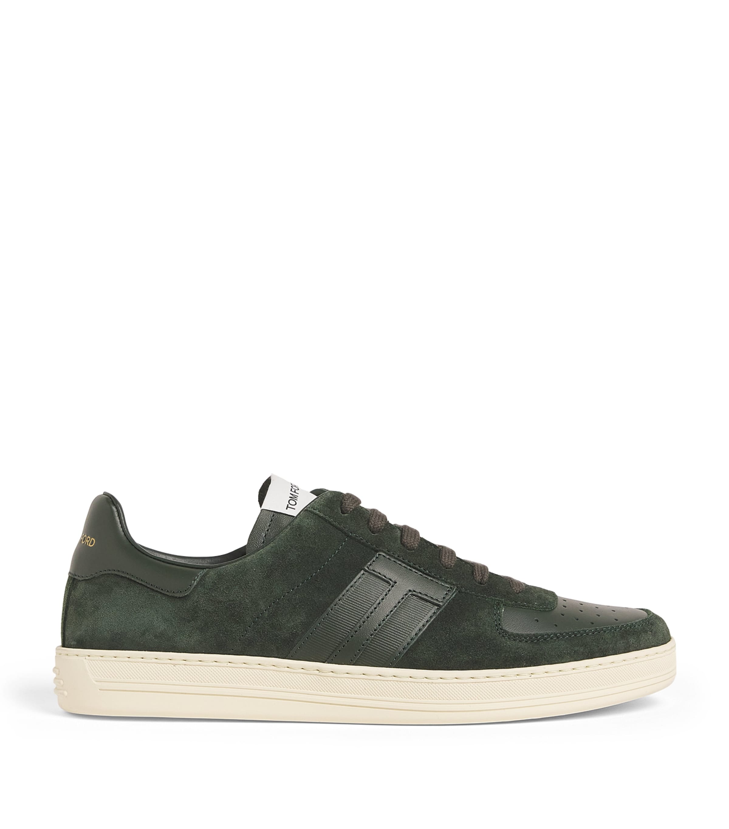 Tom Ford Radcliffe Suede And Leather Sneakers In Green