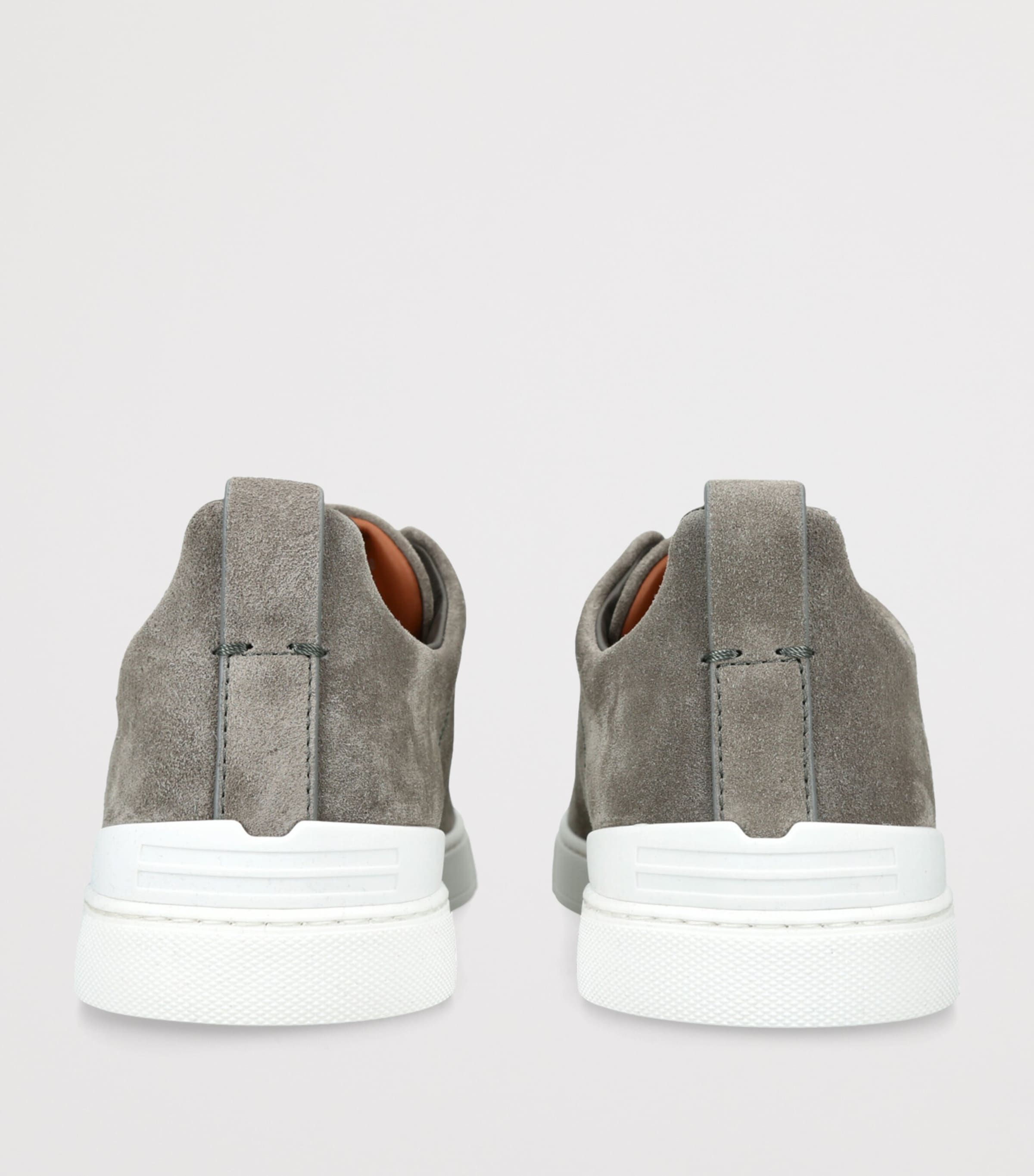 Zegna Suede Triple Stitch Sneakers Gunmetal Image 2