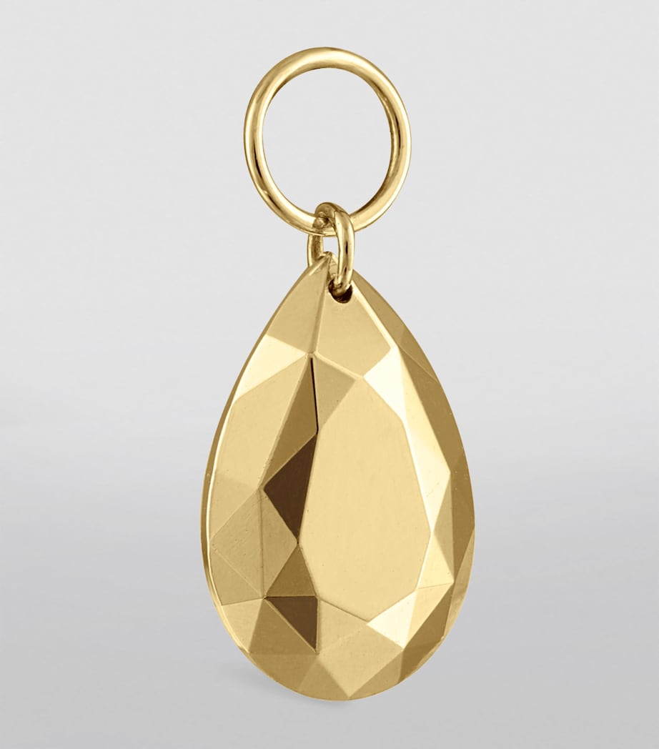 Faceted Pear Single Charm (9mm) YELLOW GOLD Image 4