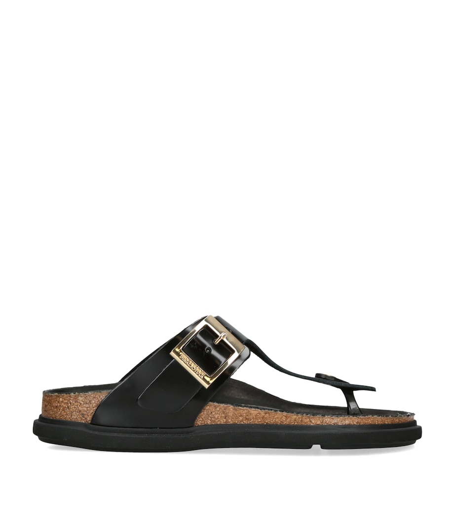 Birkenstock Patent Leather Gizeh Sandals (Narrow Fit) Black Image 1