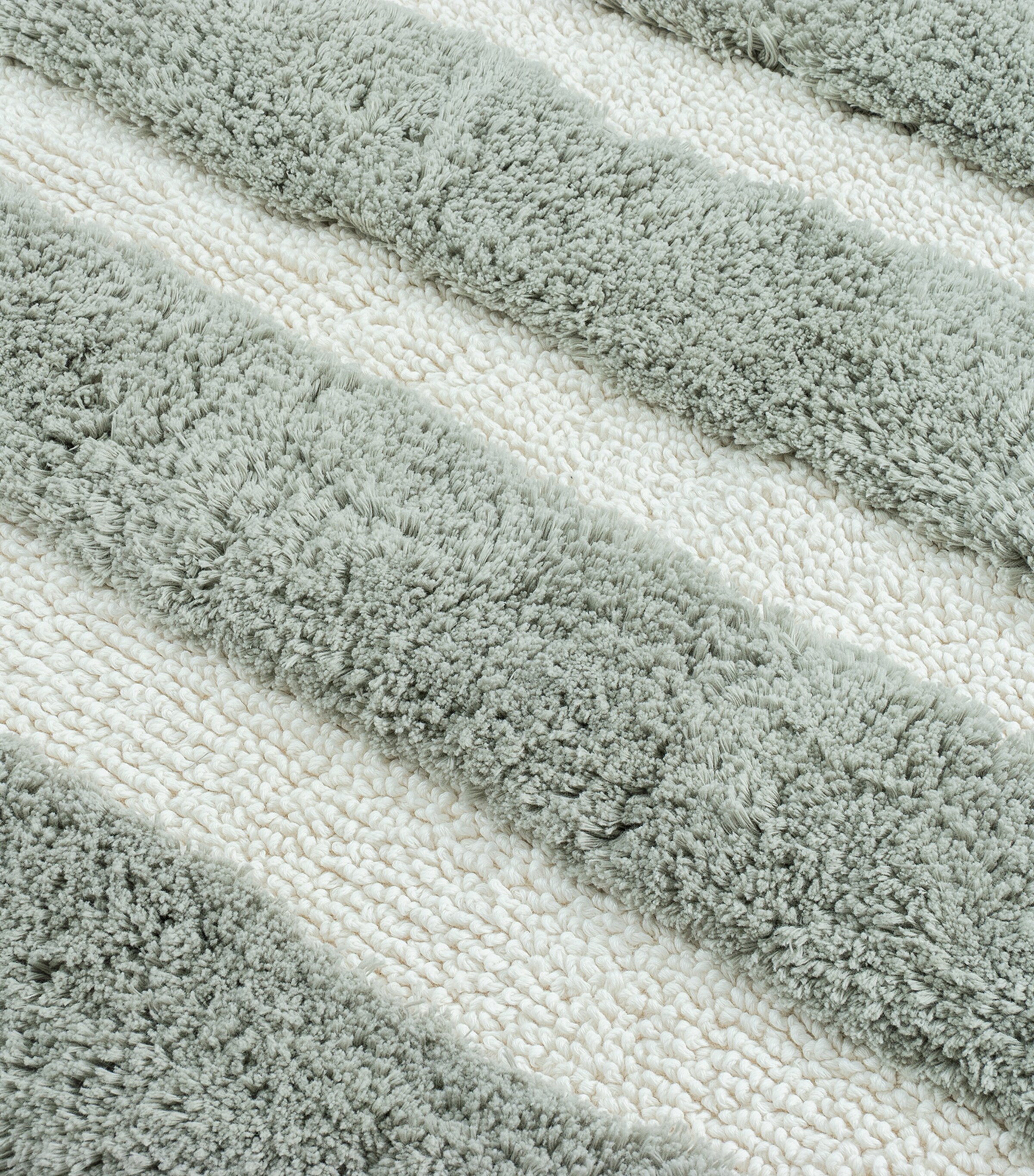 Organic Cotton Rhine Tufting Bath Mat (60cm x 90cm) BEIGE/MOSS Image 2