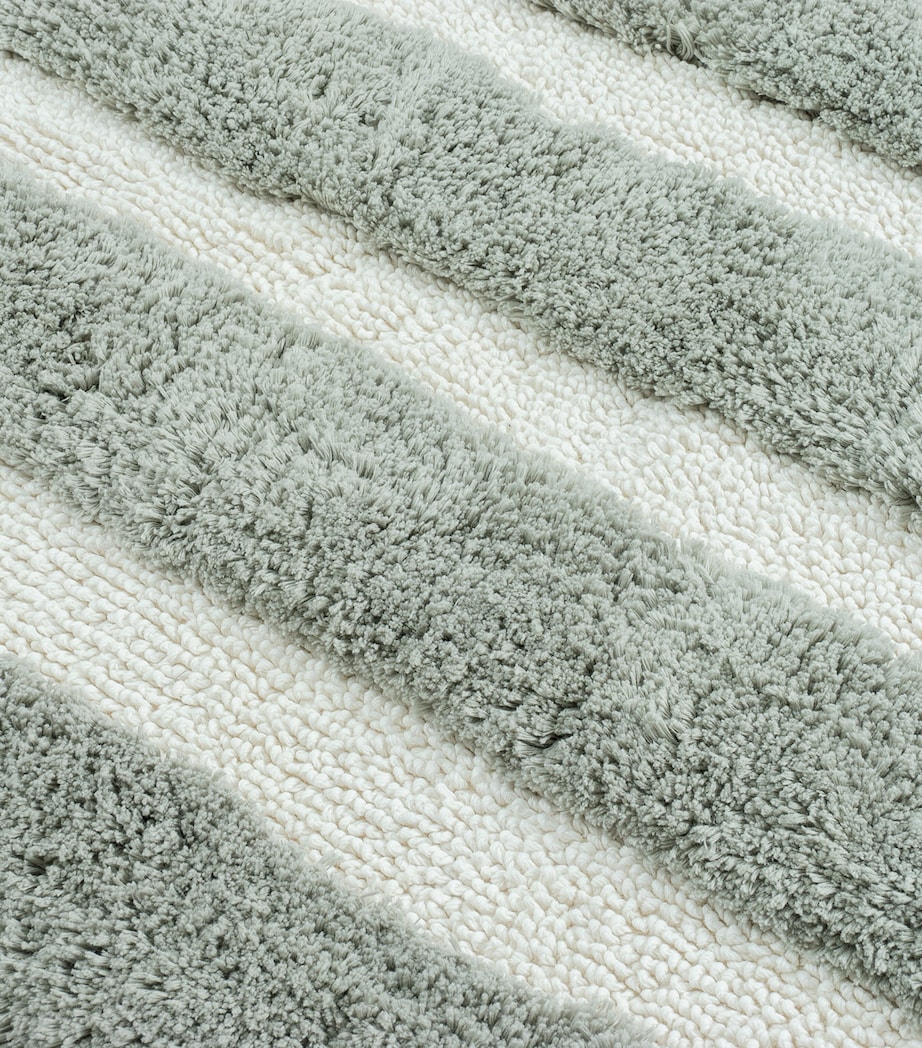 Organic Cotton Rhine Tufting Bath Mat (60cm x 90cm) BEIGE/MOSS Image 2