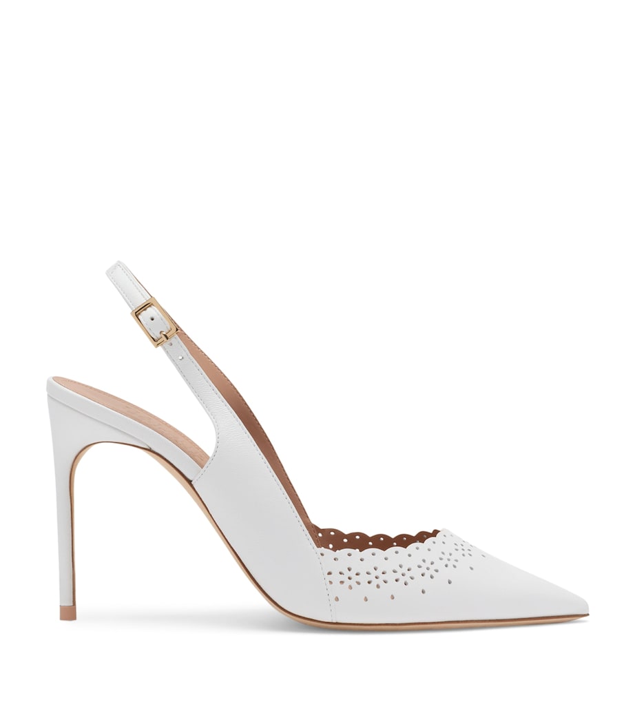 Malone Souliers Leather Sunny Slingback Heels 90 White Image 1