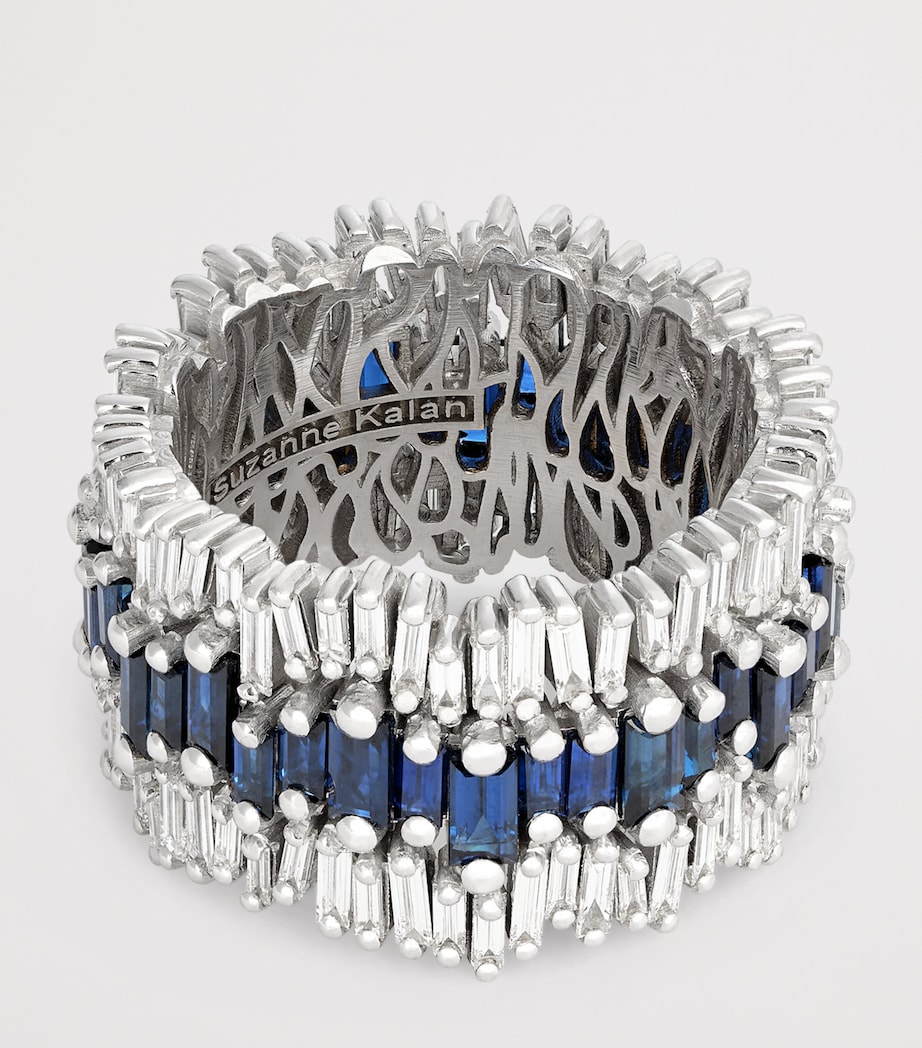 White Gold, Diamond and Sapphire One Of A Kind Ring (Size 6.75) 18K WG/DB Image 4