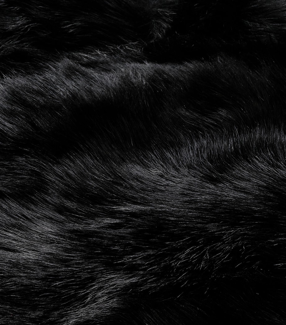 Shearling Brighton Throw Cushion (24cm x 24cm) BLACK Image 2