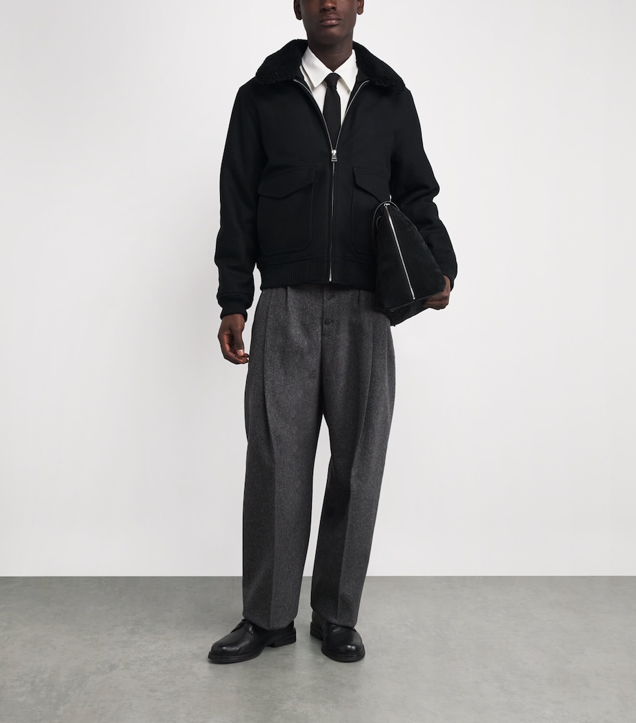 Wool-Blend Bomber Jacket BLACK Image 2