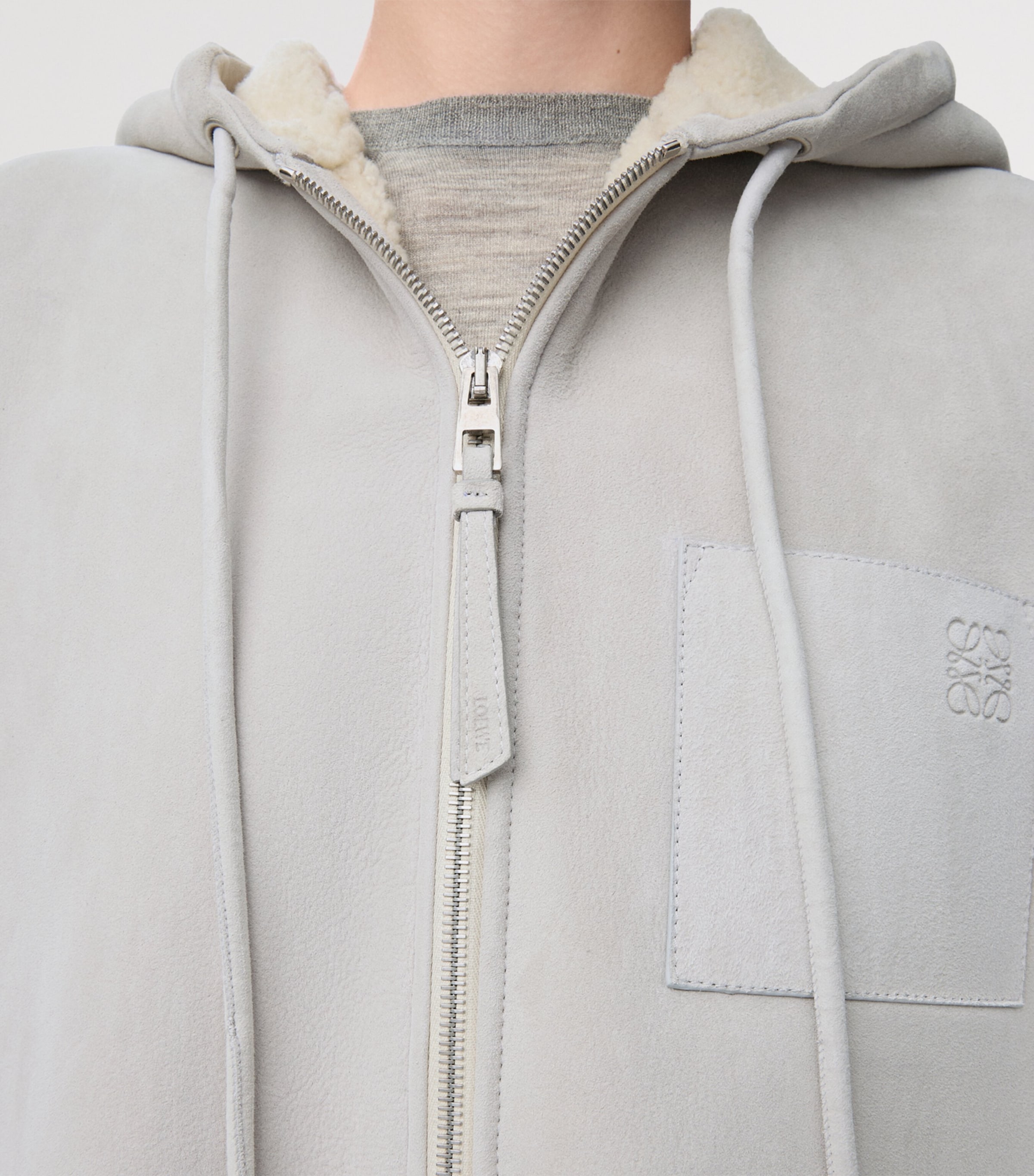 Lambskin Gilet LIGHT GREY MELANGE Image 4