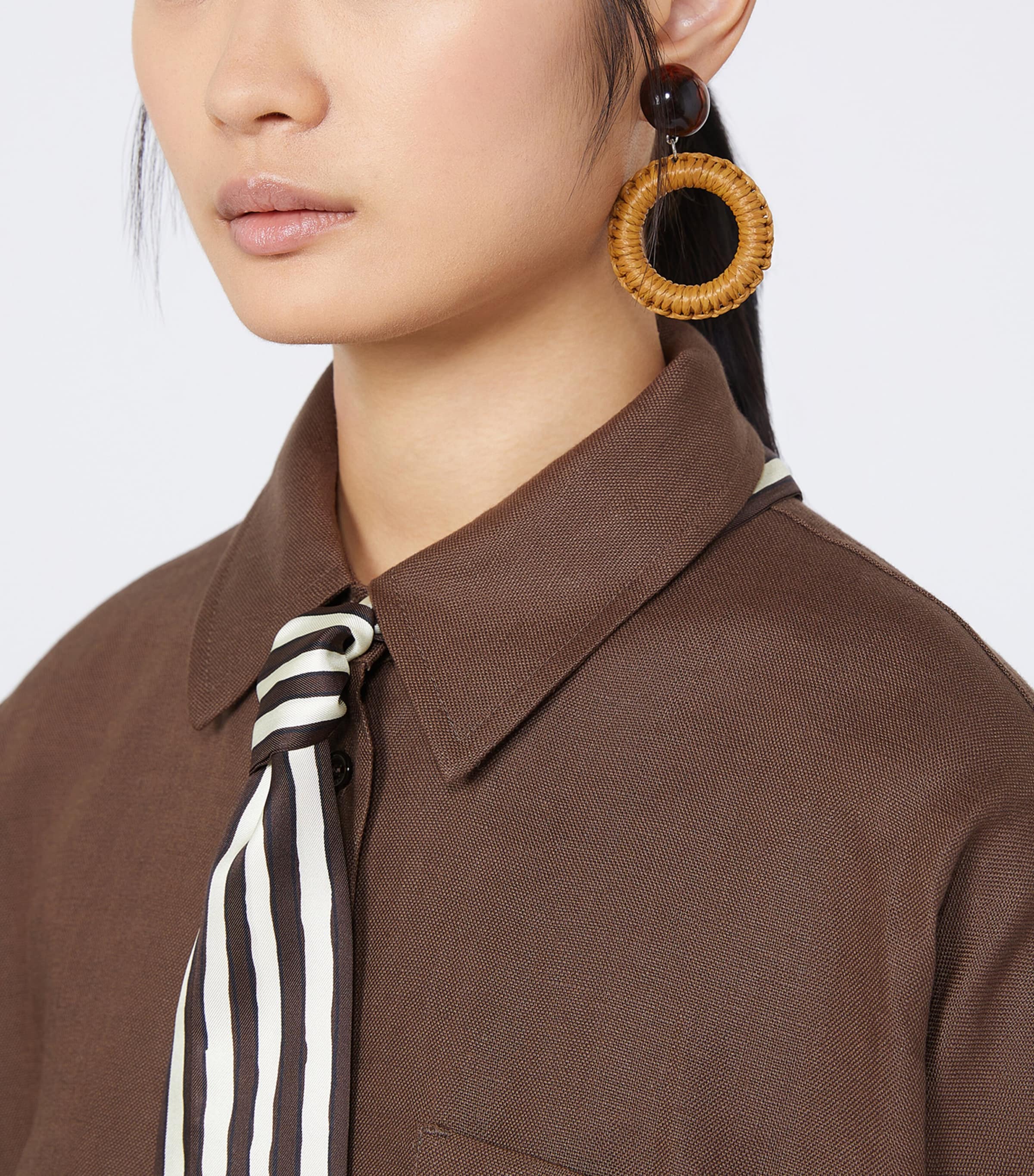 Weekend Max Mara Woven Clip-On Earrings Caramel Image 2