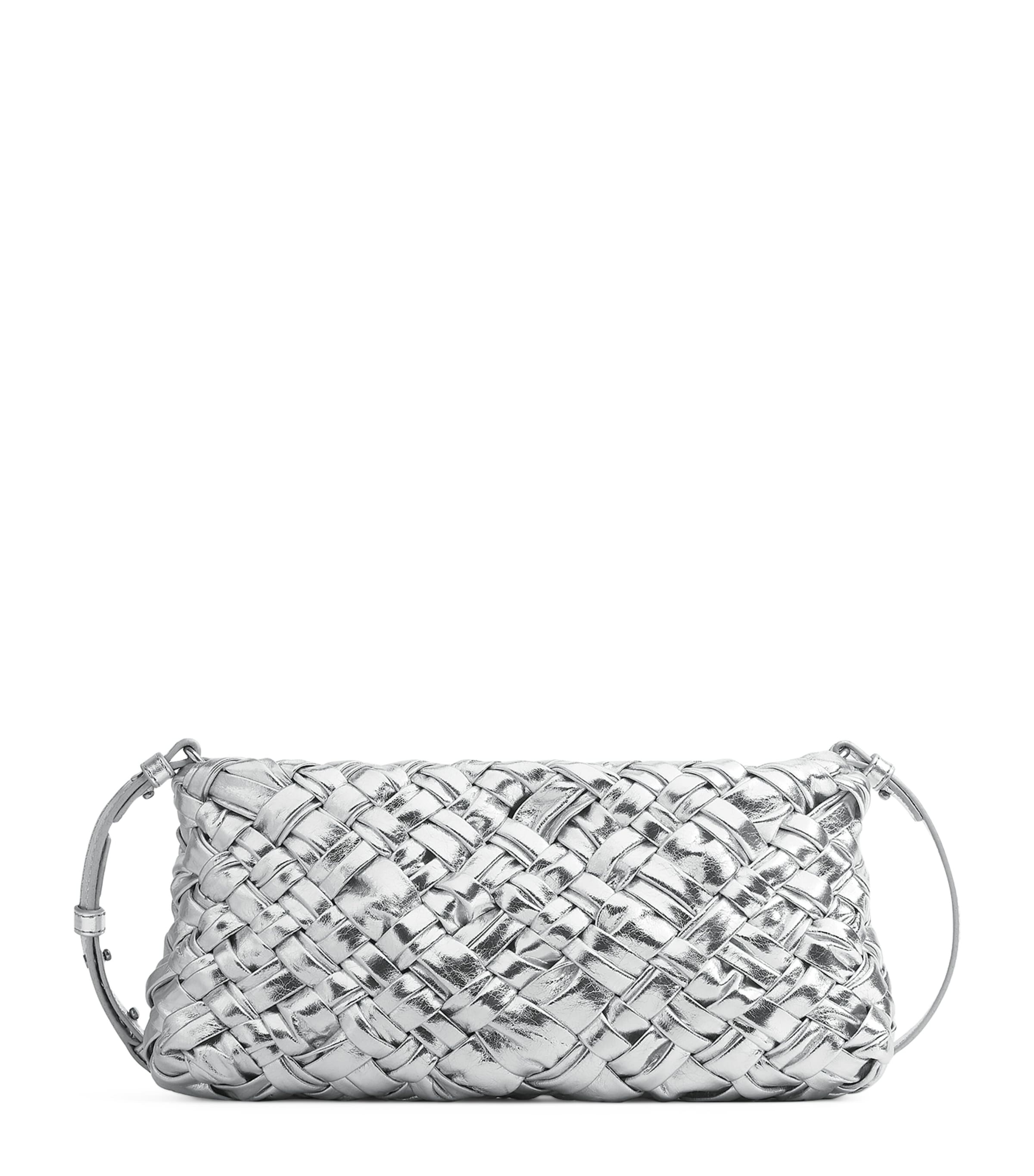 Bottega Veneta Lambskin Kalimero Cha-cha Shoulder Bag In Metallic