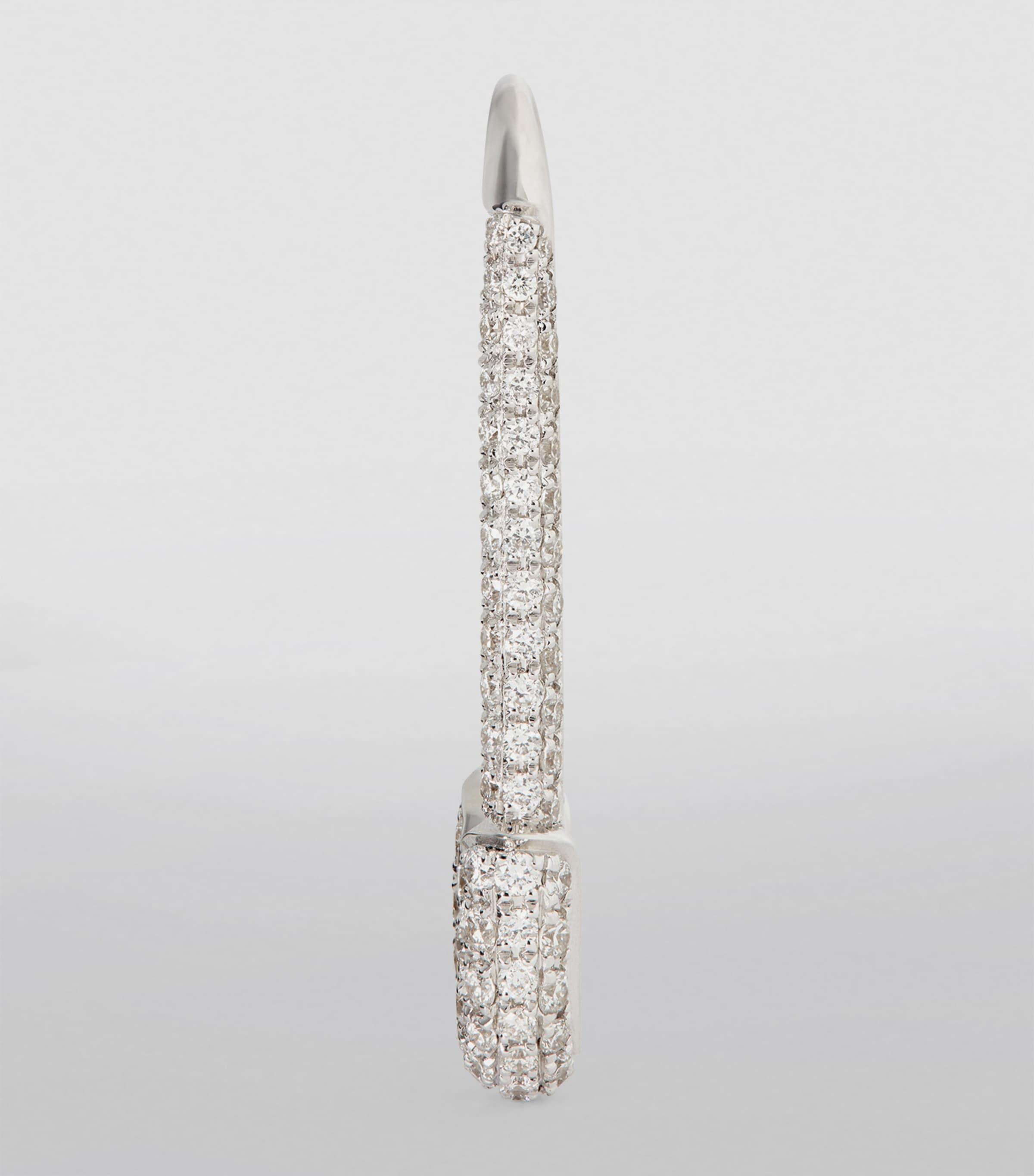 Anita Ko White Gold and Diamond Safety Pin Single Right Earring White Gold Image 2