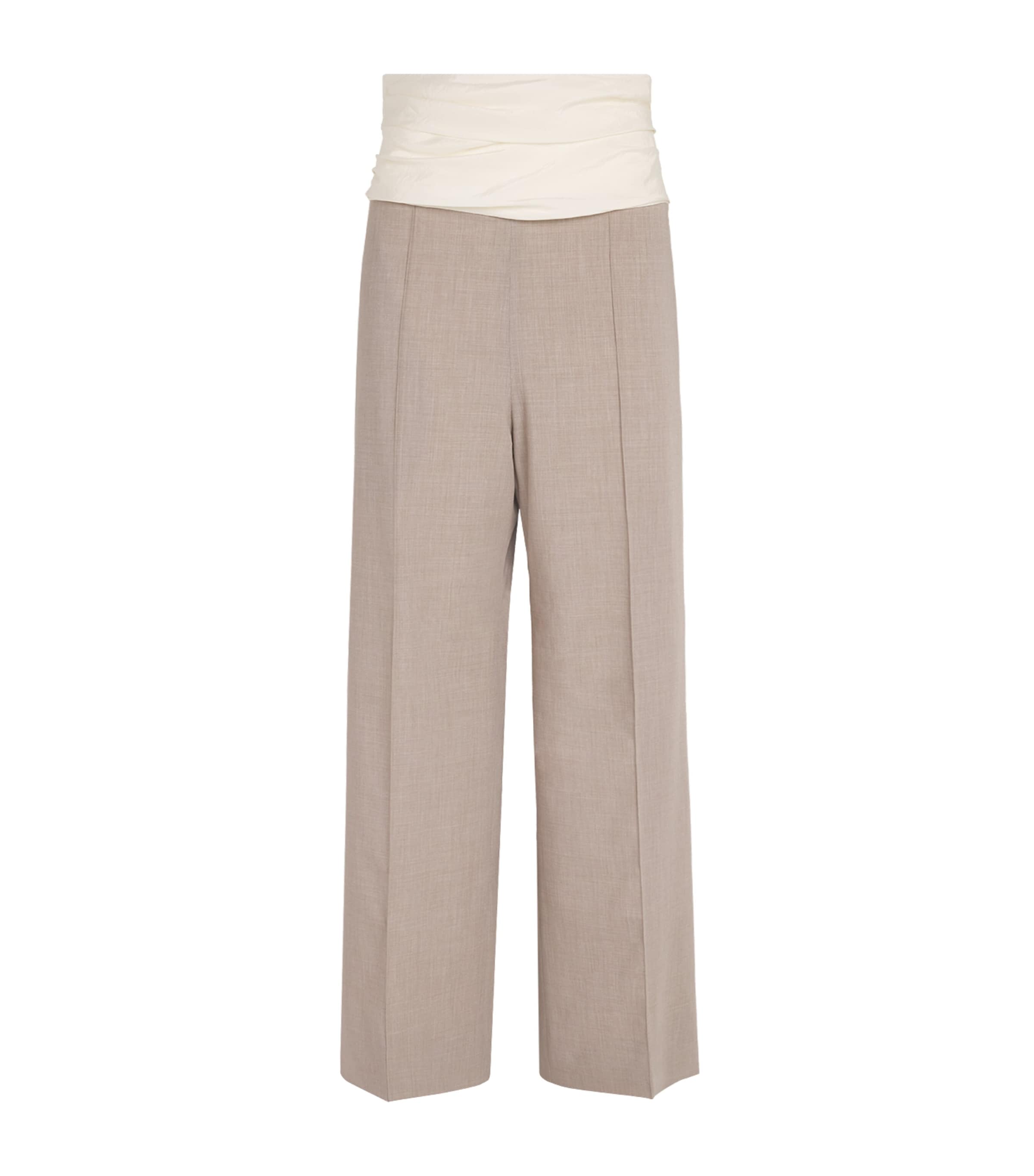 Voranida Womens Ruched-Detail Perrin Trousers Khaki Image 1