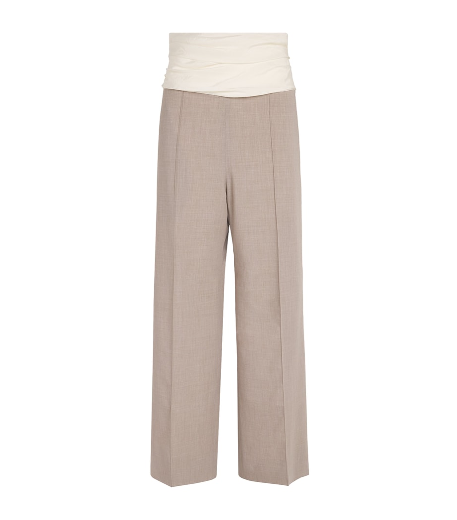 Voranida Womens Ruched-Detail Perrin Trousers Khaki Image 1
