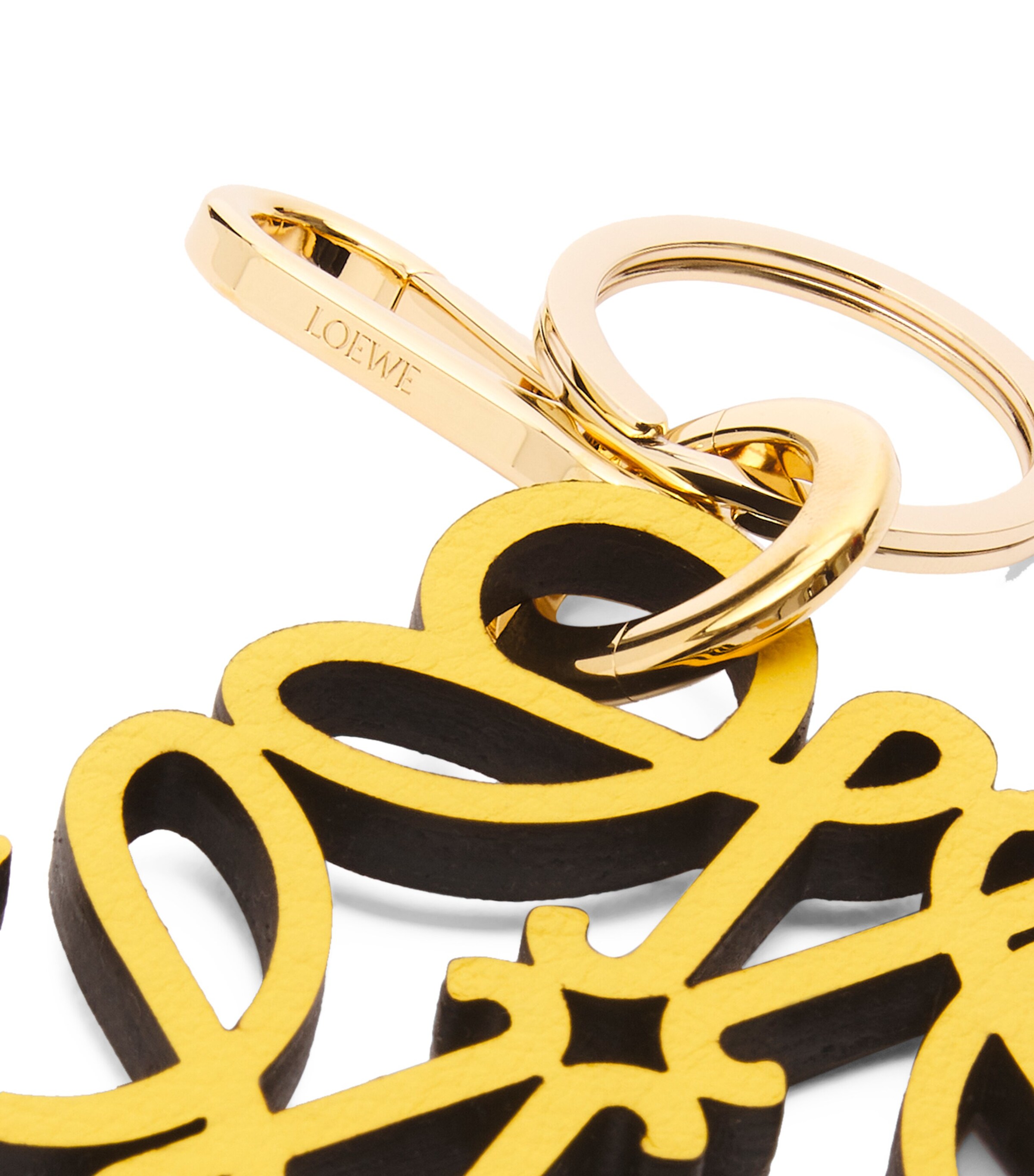 Leather Anagram Charm YELLOW/GOLD Image 3