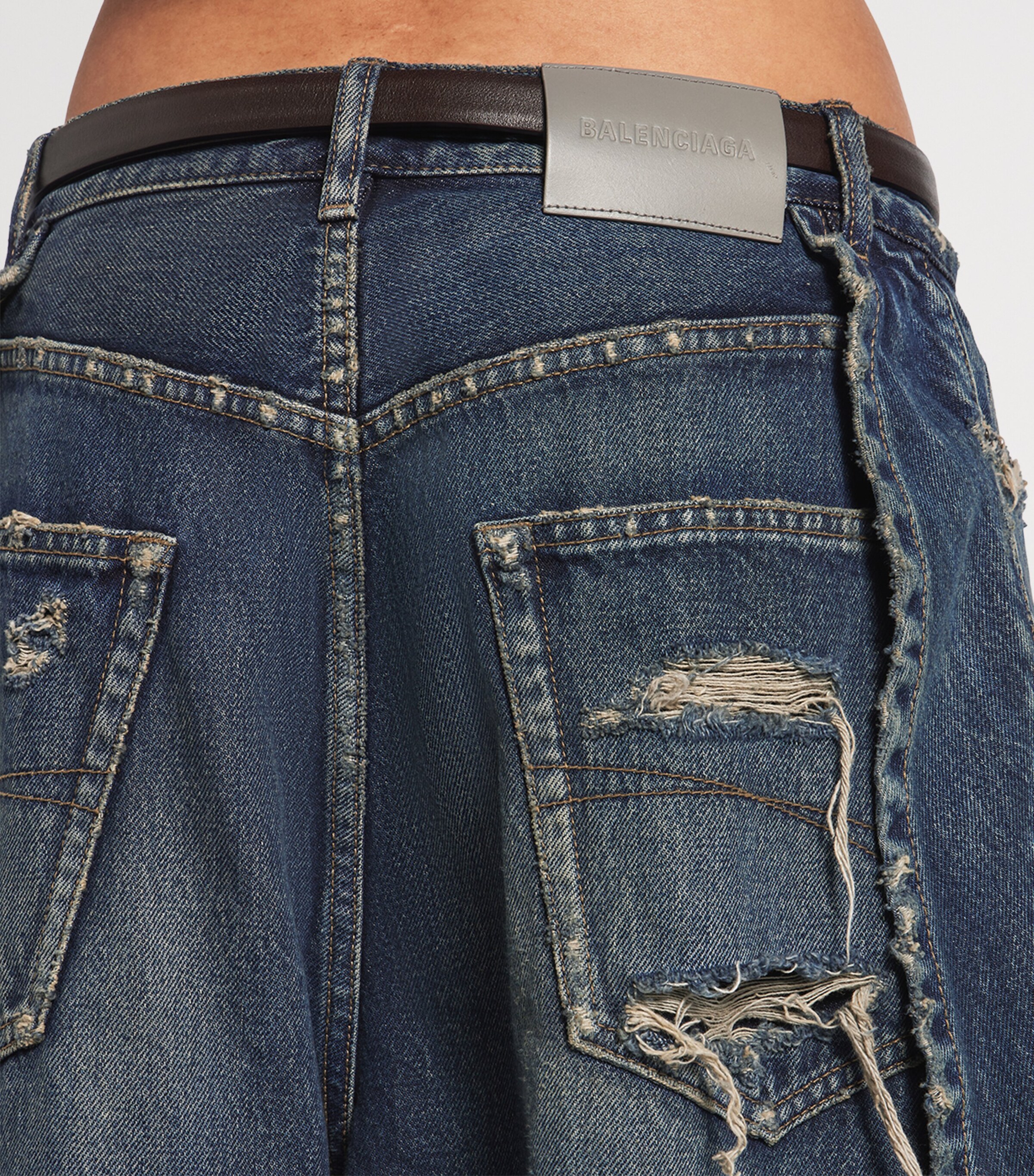 Balenciaga Womens Oversized Distressed Jeans Image 6