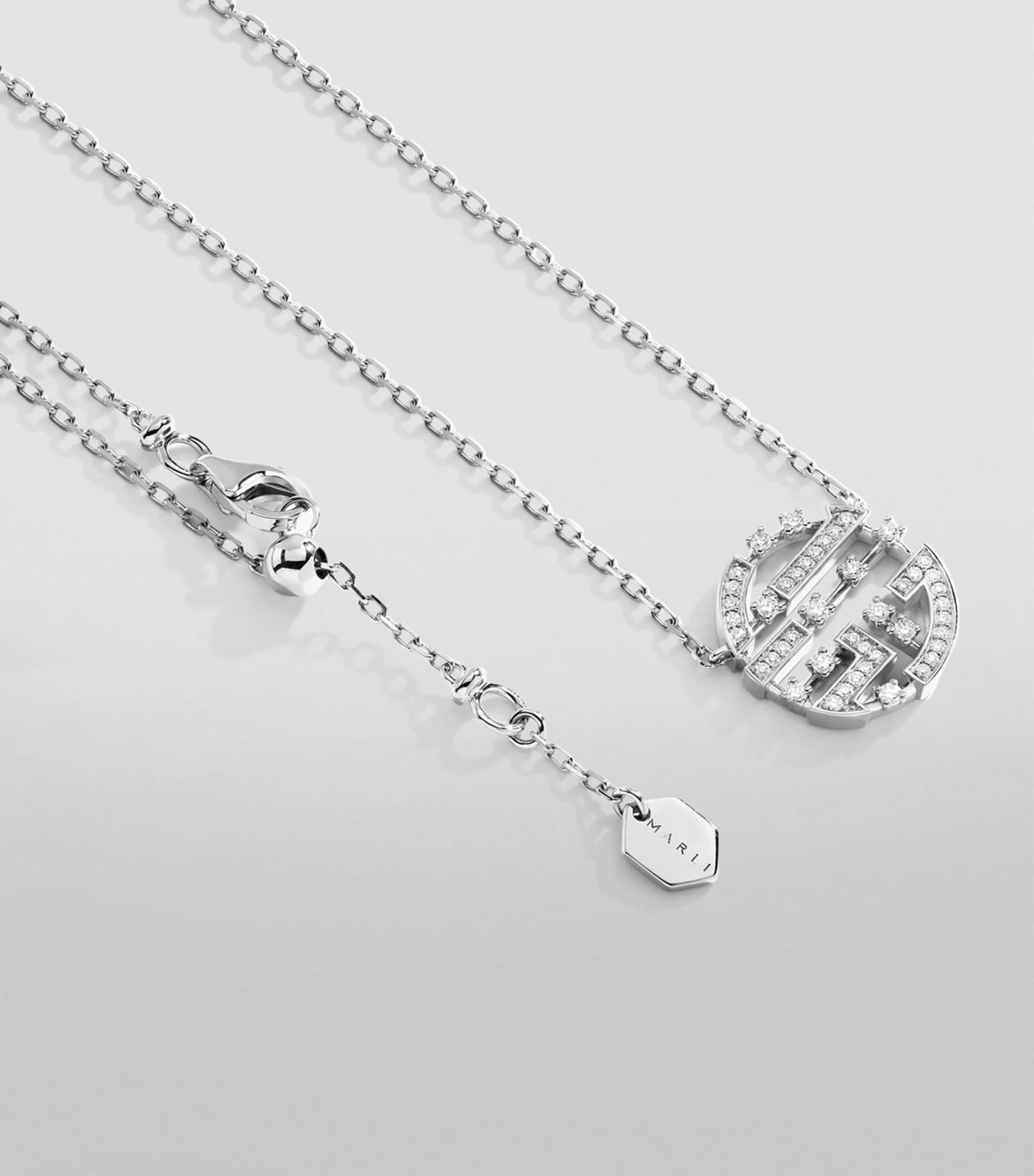 White Gold and Diamond Avenues Necklace WHITE GOLD Image 2