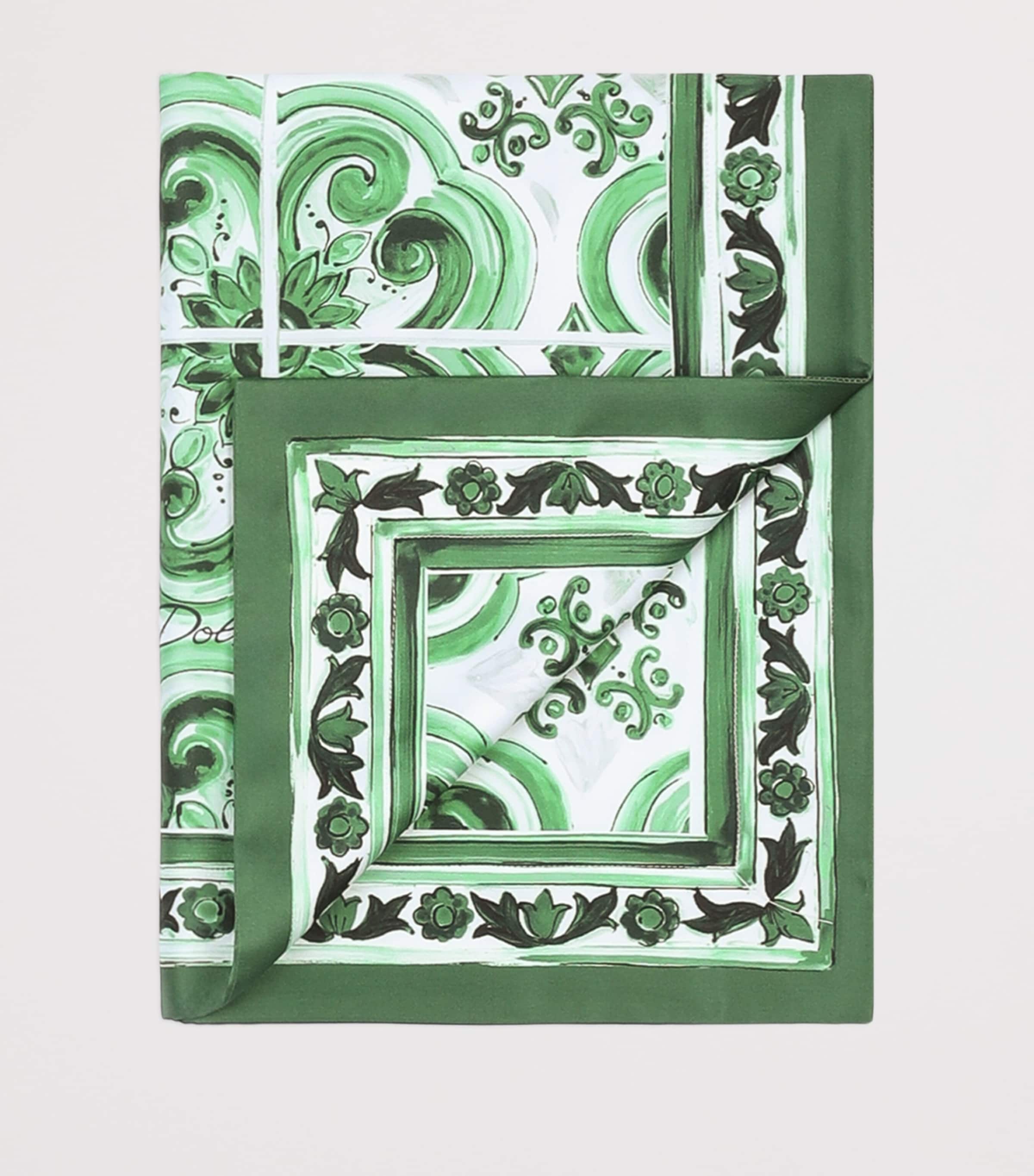 Set of 2 Cotton Majolica Pillowcases (60cm x 90cm) UV009-MAIOLICA VERDE Image 3