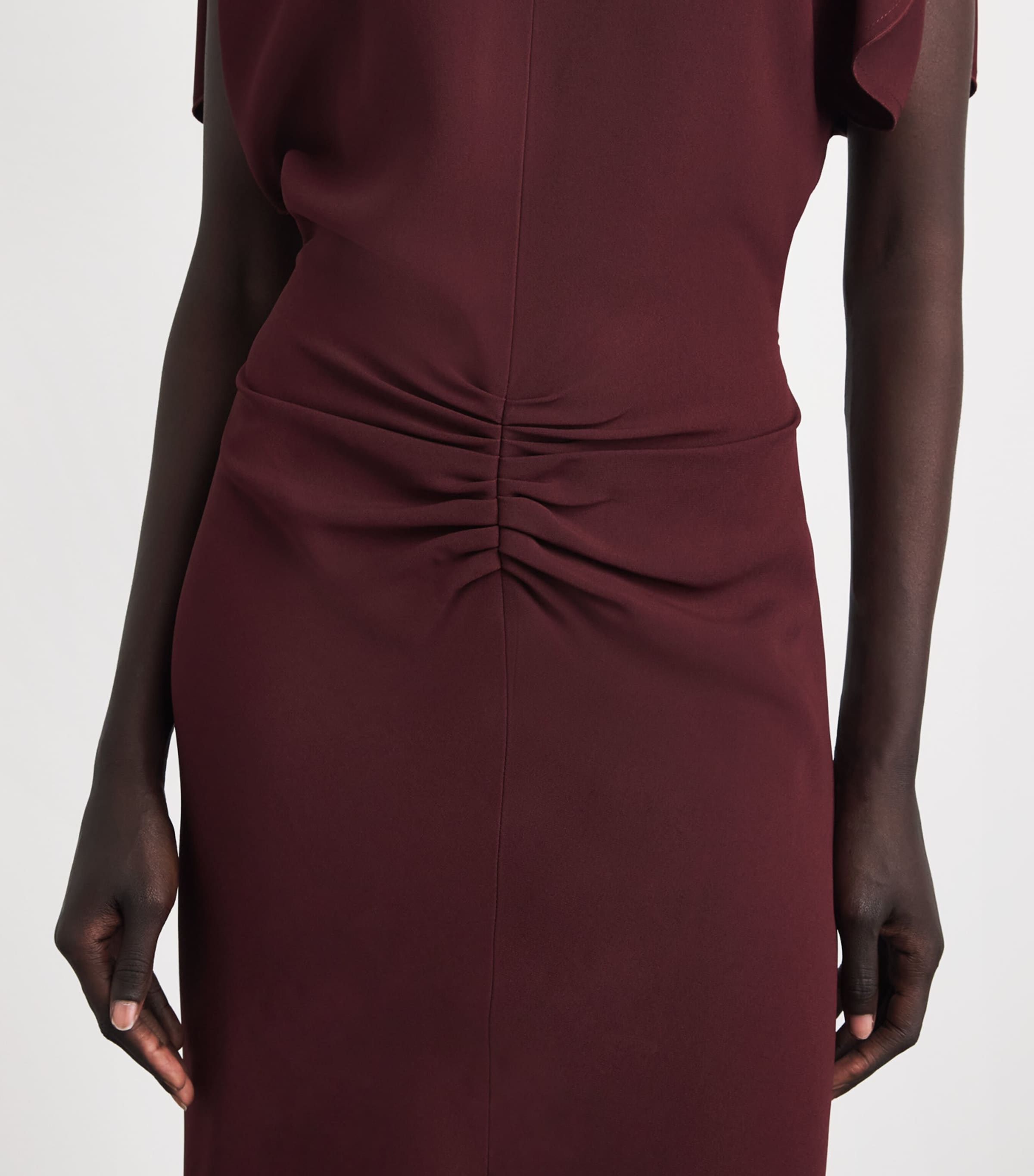 Victoria Beckham Womens Cady Bela Midi Dress Burgundy Image 5