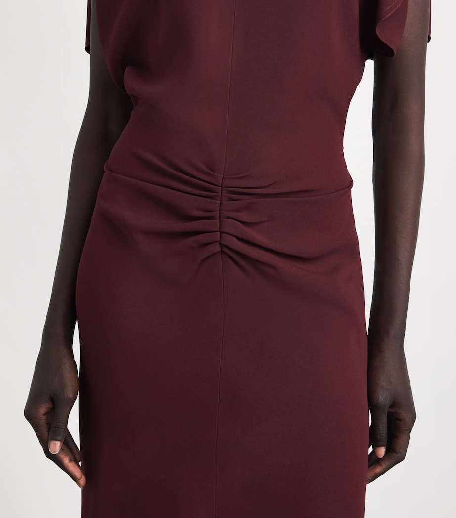 Victoria Beckham Womens Cady Bela Midi Dress Burgundy Image 5
