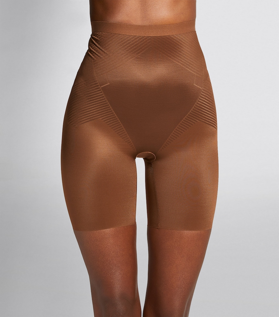 SPANXshape Invisible High-Waist Mid-Thigh Shorts - Medium Control CHESTNUT BROWN Image 3