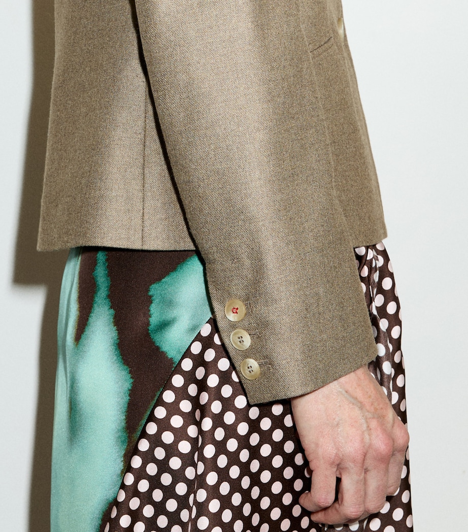 MAX&Co. Womens Button-Up Cropped Jacket Melange Grey Image 5