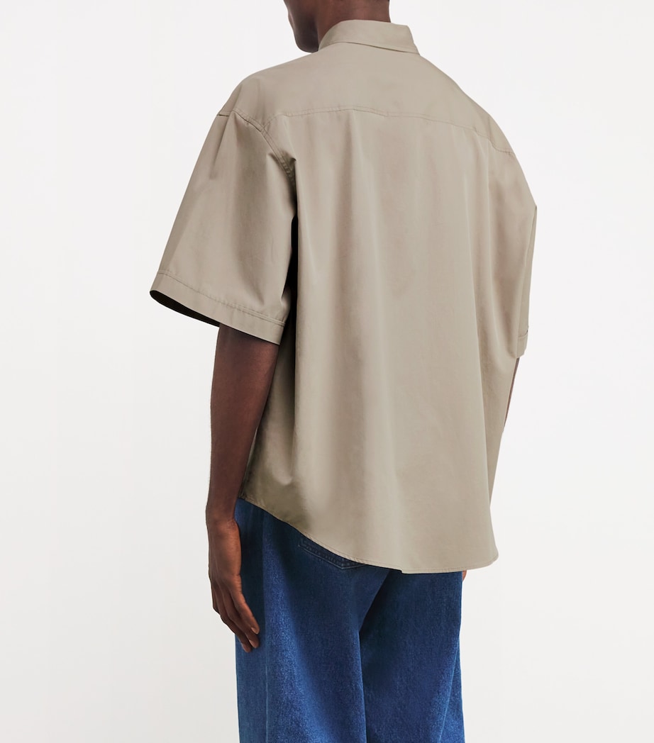 AMI Paris Mens Cotton Oversized Short-Sleeve Shirt Image 4