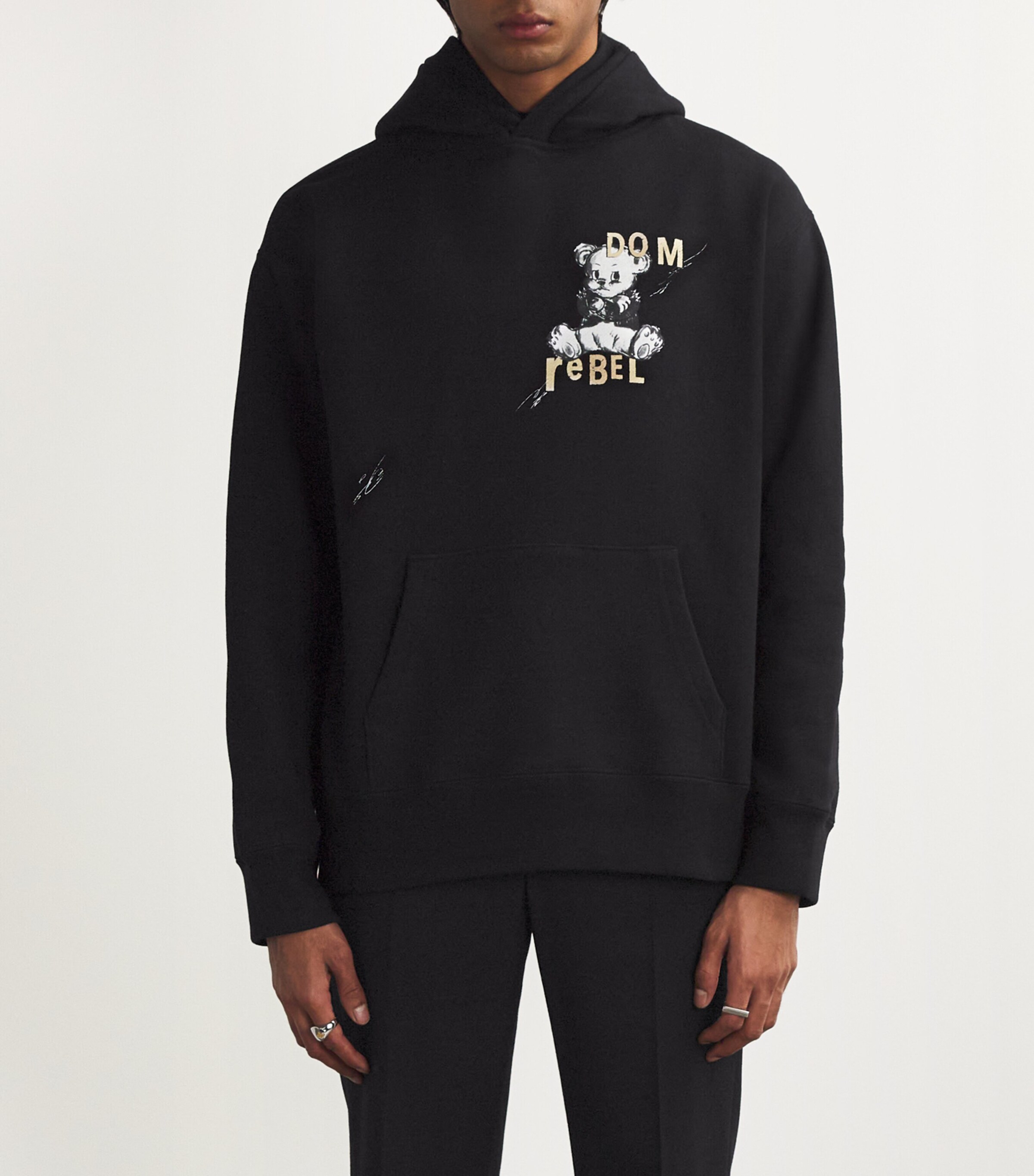 Cotton Gloomy Hoodie BLACK Image 3