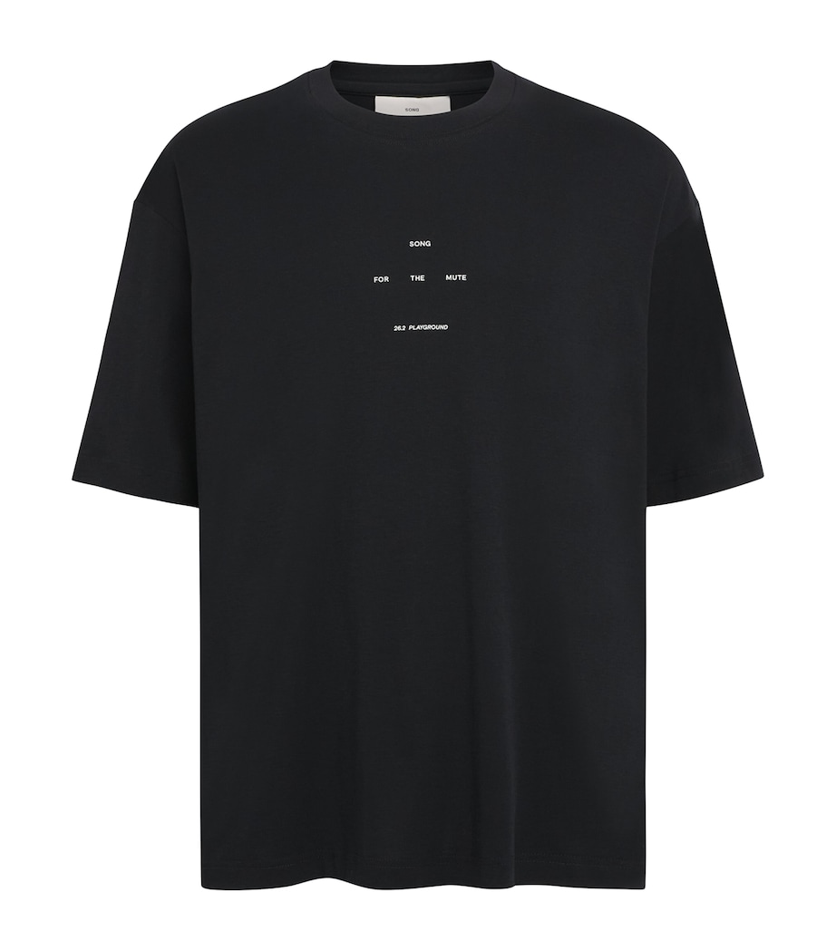 Song For The Mute Mens Cotton Logo T-Shirt Black Image 1