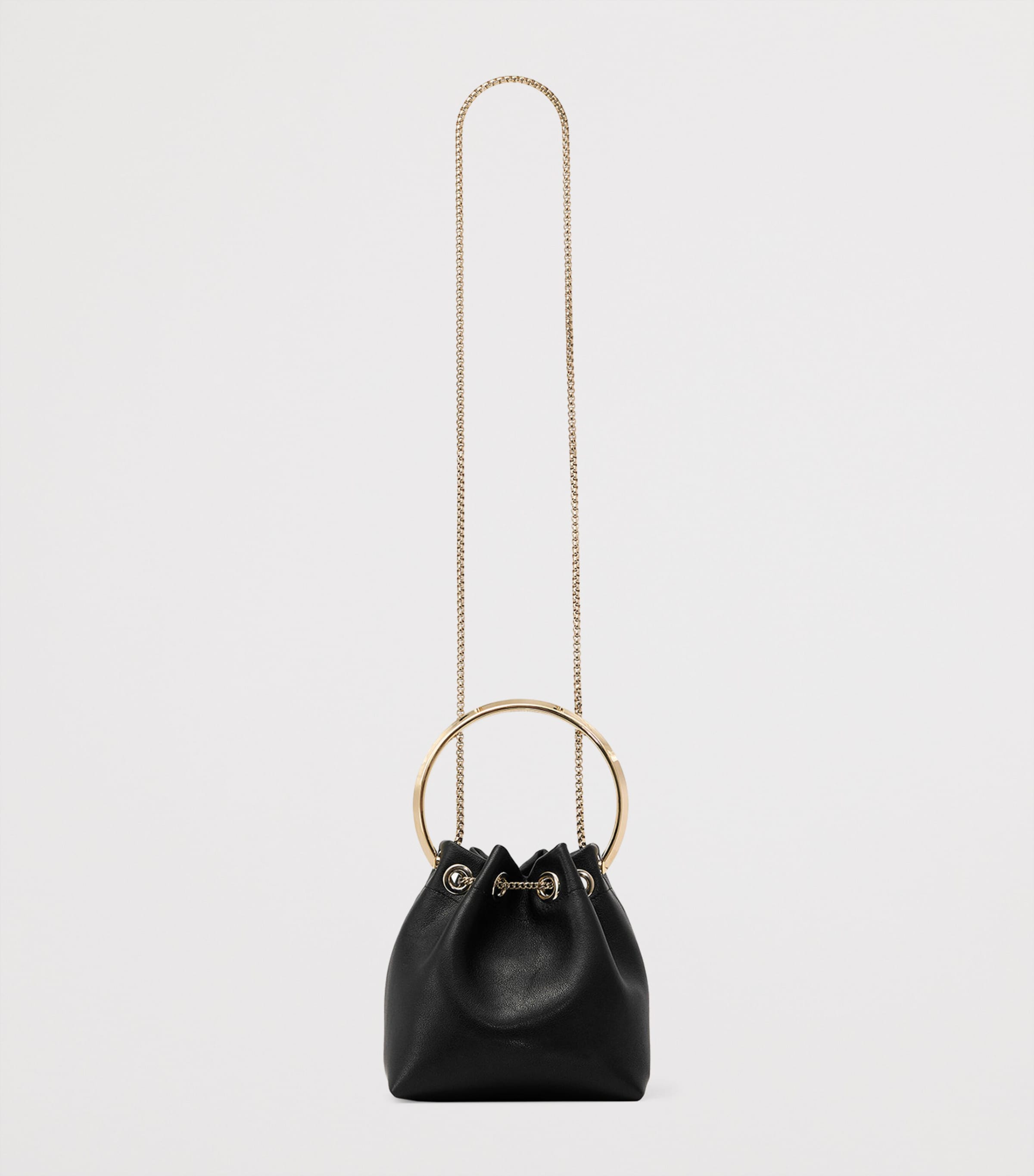Leather Bon Bon Top-Handle Bag BLACK/LIGHT GOLD Image 4