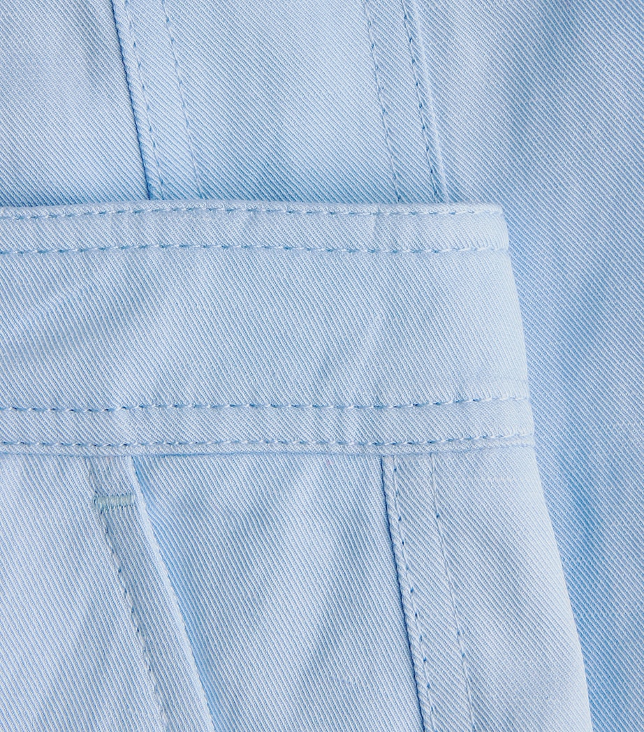 ME+EM Womens Straight Cropped Trousers Sky Blue Image 6