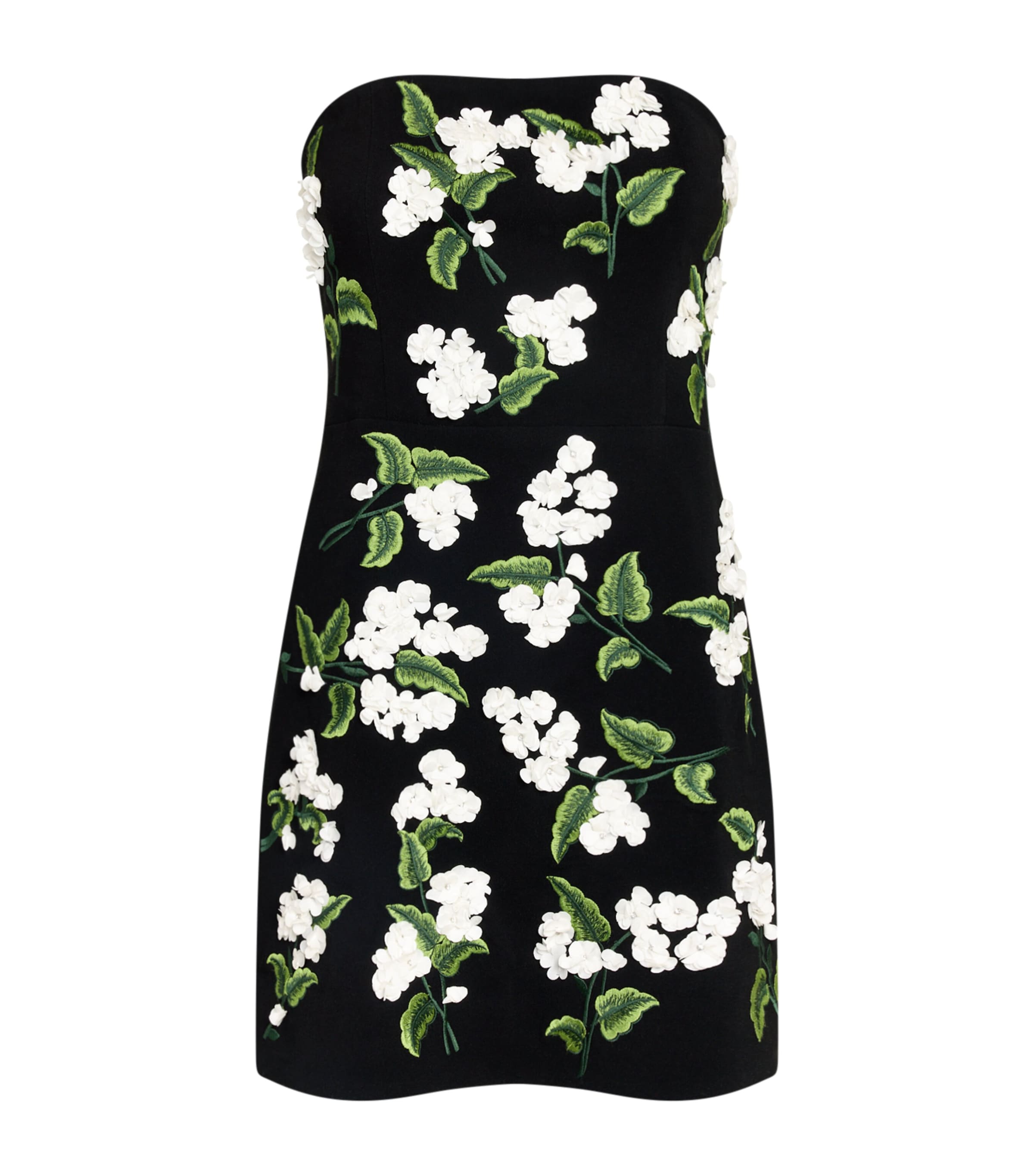 Alice And Olivia Velia Embellished Strapless Mini Gown In Black