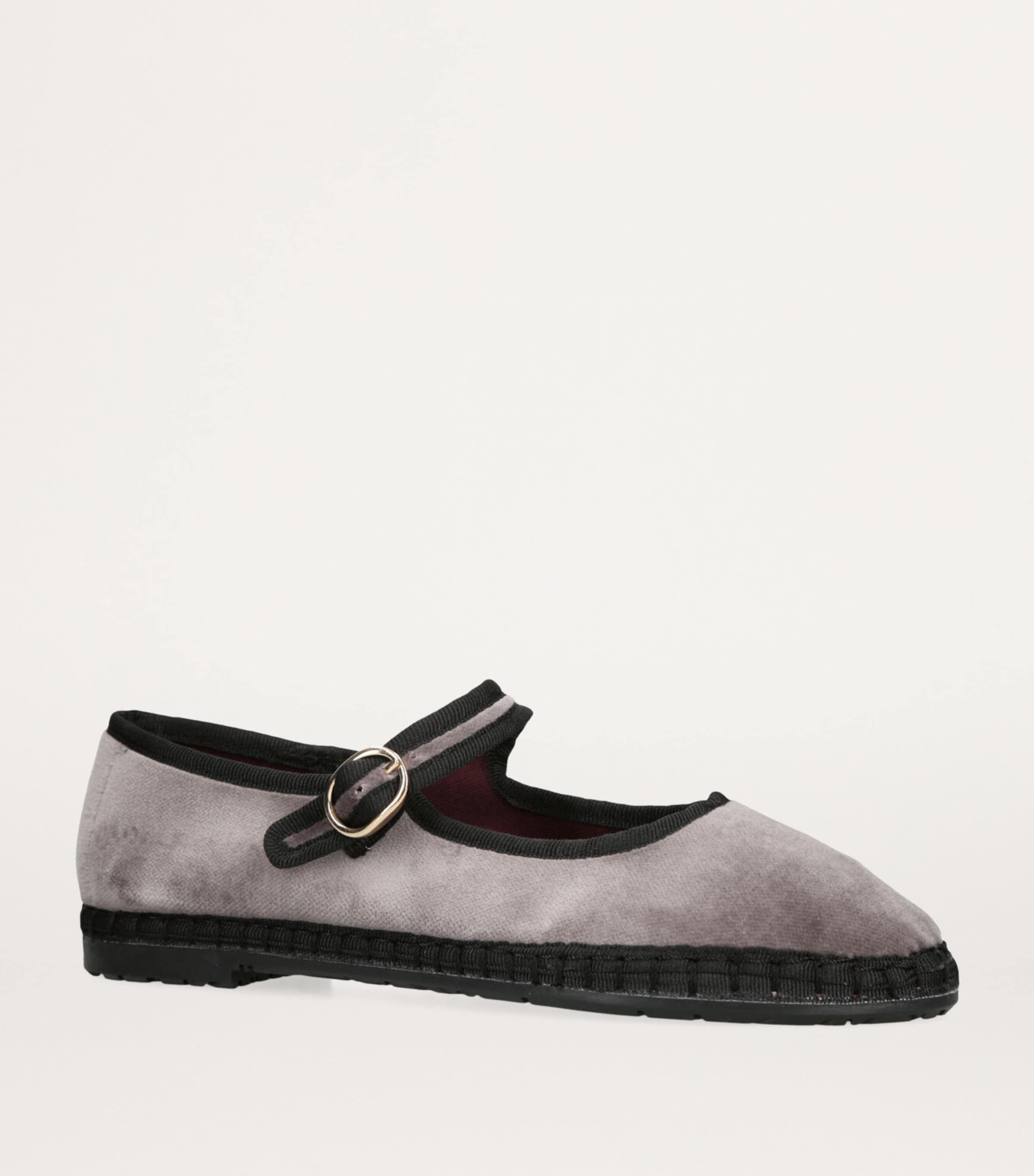 Velvet Brida Mary Jane Flats GREY/P.CMB Image 3