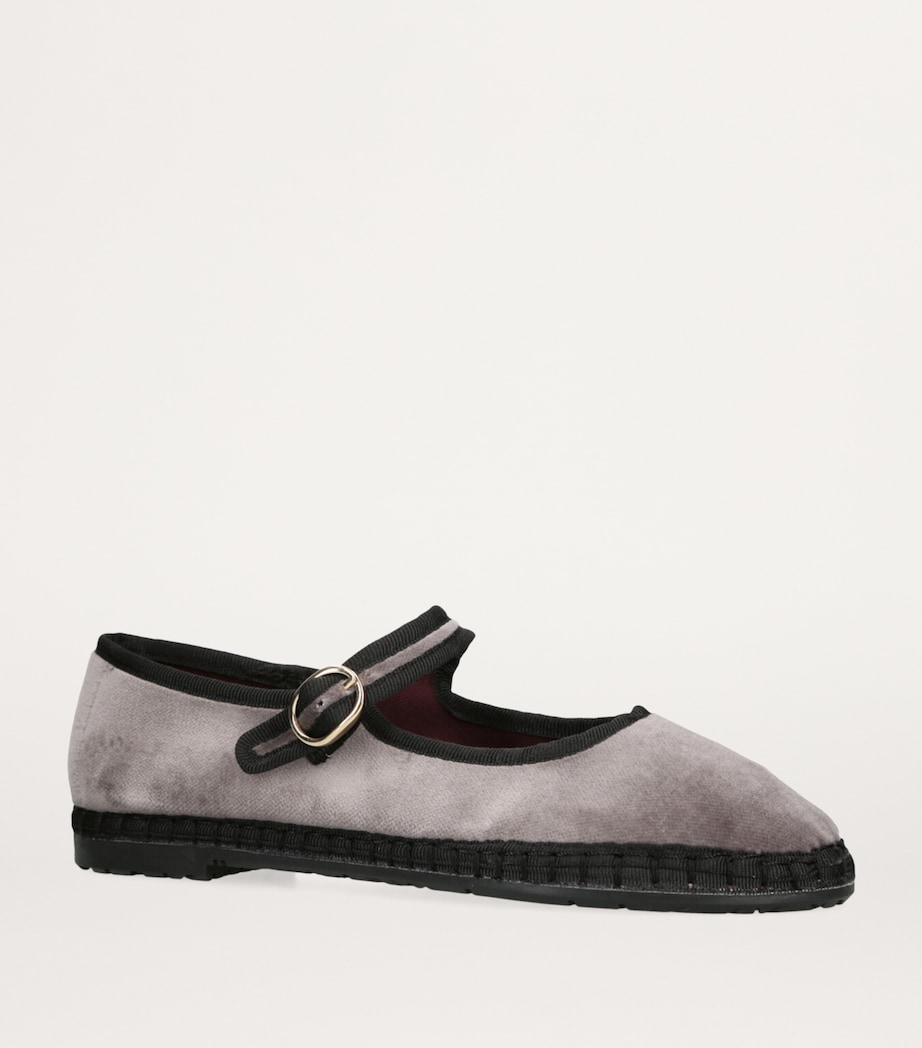 Velvet Brida Mary Jane Flats GREY/P.CMB Image 3