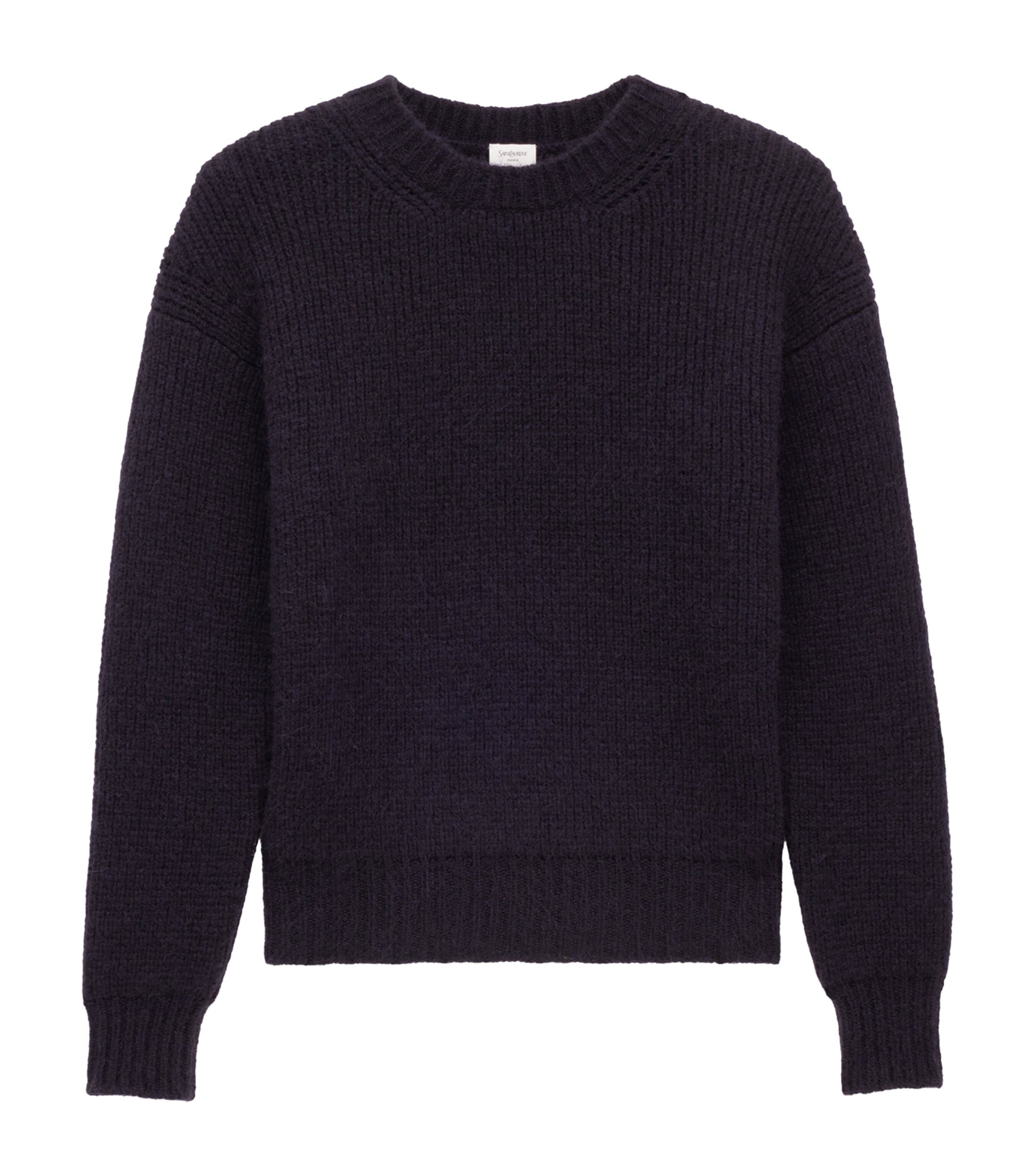 Saint Laurent Batwing Sweater In Half-milano Knit In Blue