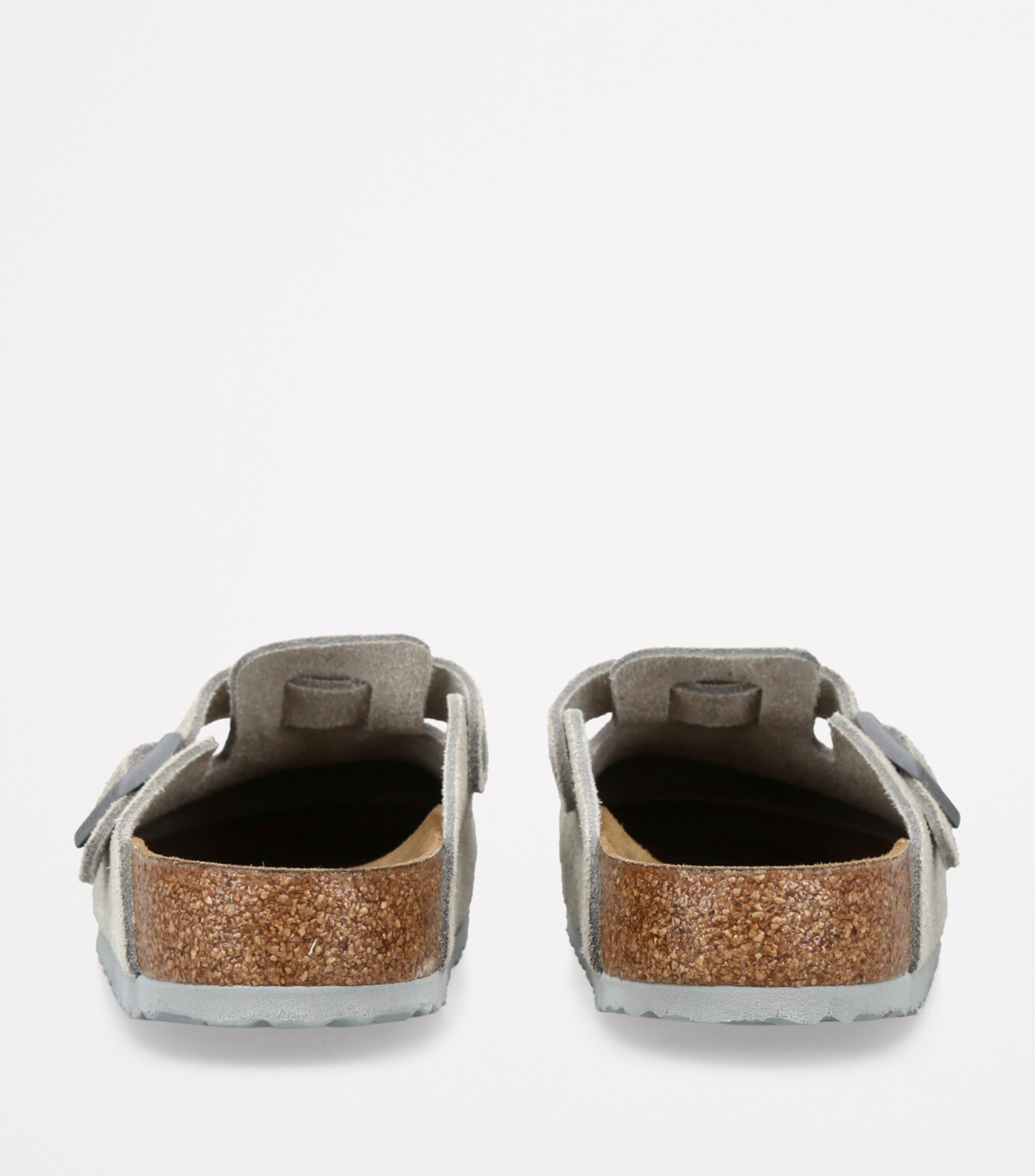 Birkenstock Suede Boston Clogs Grey Image 2