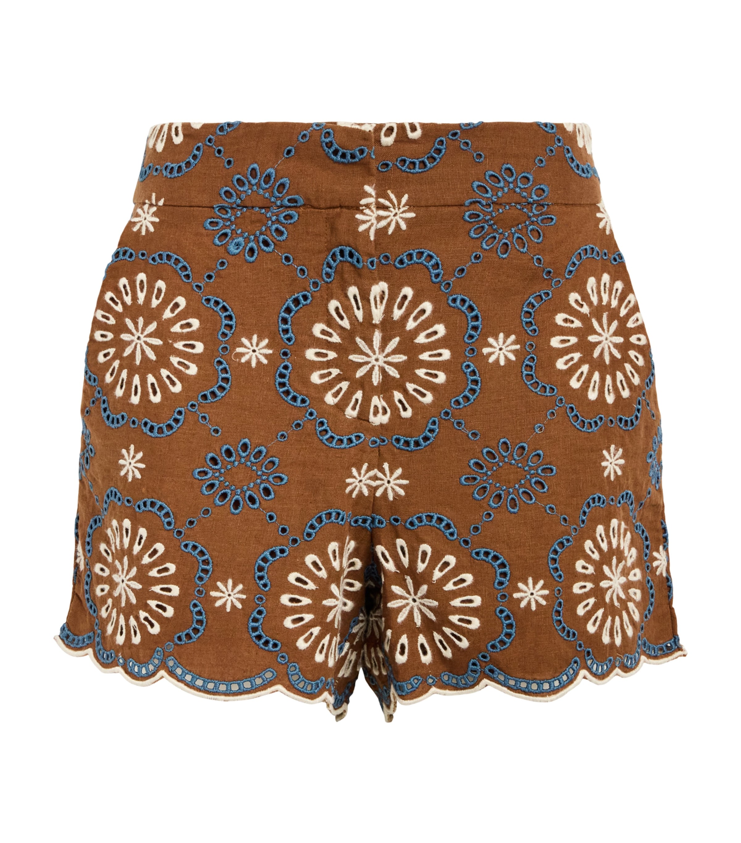 Veronica Beard Womens Linen Allen Shorts Ochre Mlti Image 1