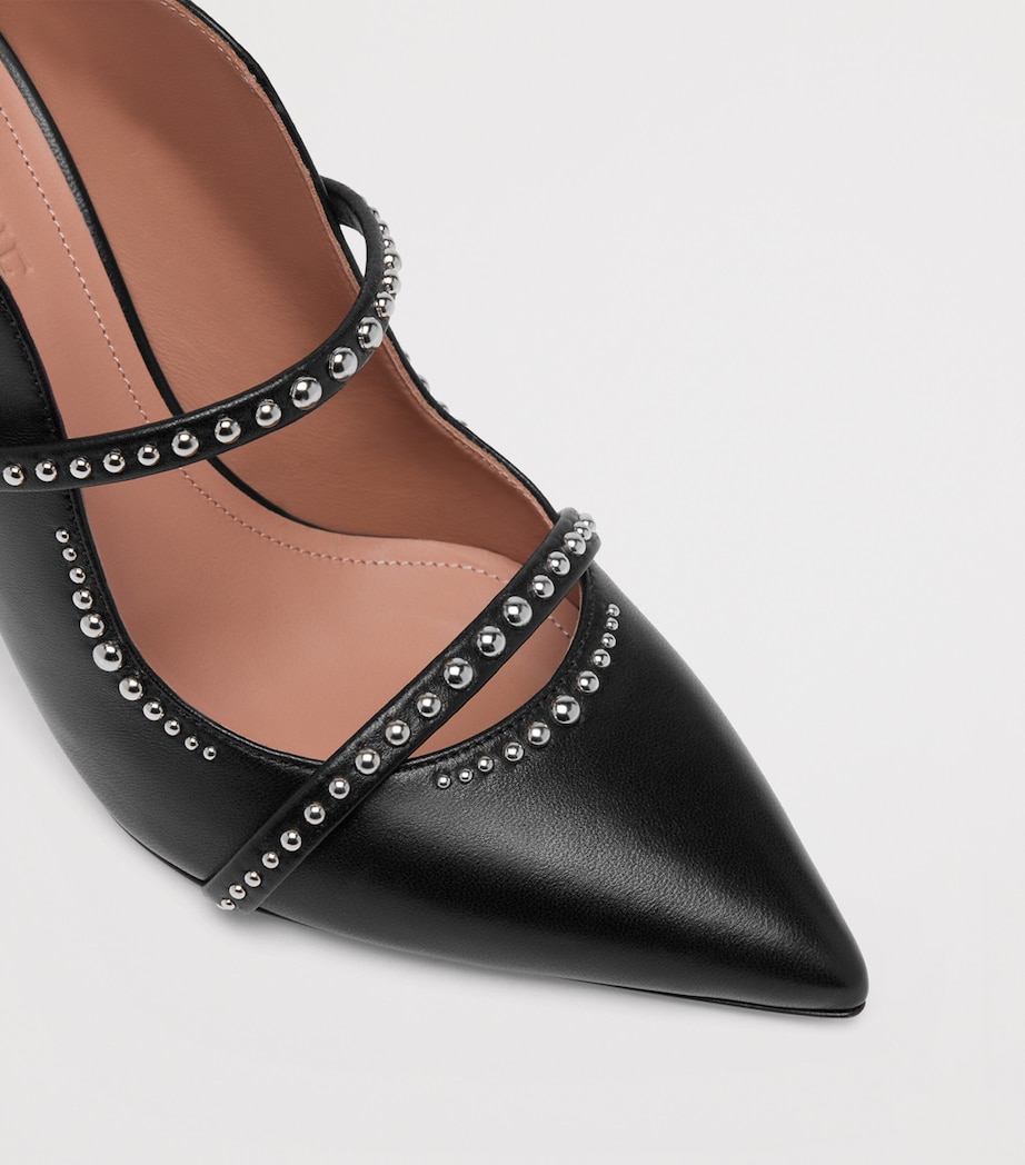 Leather Studded Maureen Heeled Mules 85 BLACK Image 5