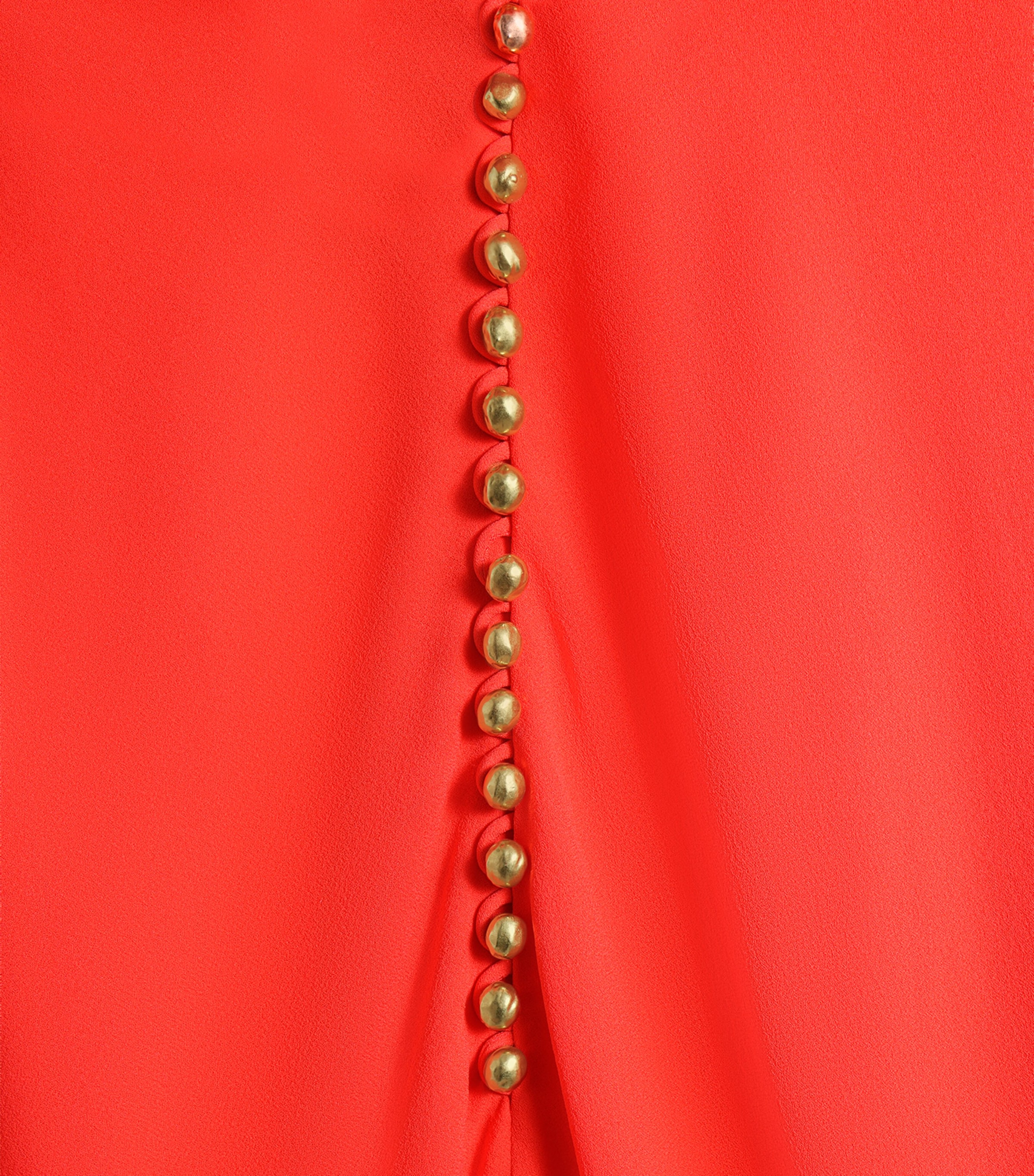 Schiaparelli Womens Silk Open-Back Gown Red Image 6