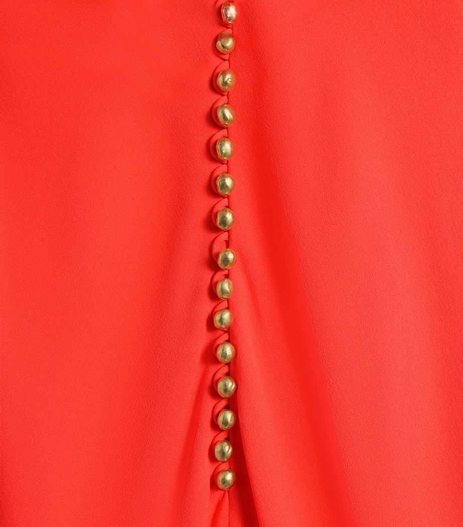 Schiaparelli Womens Silk Open-Back Gown Red Image 6