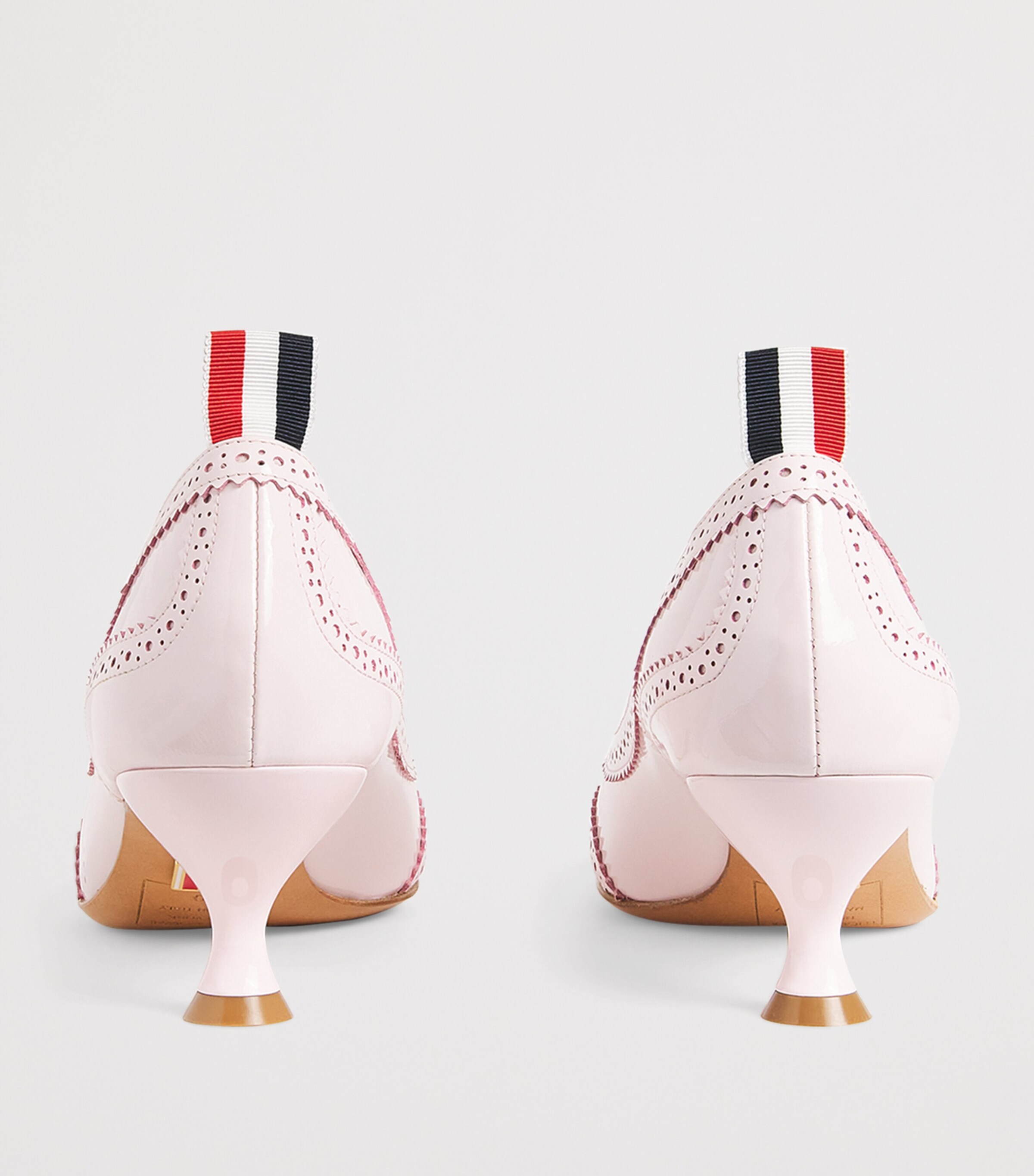 Thom Browne Patent Leather Wingtip Pumps 50 Light Pink Image 3