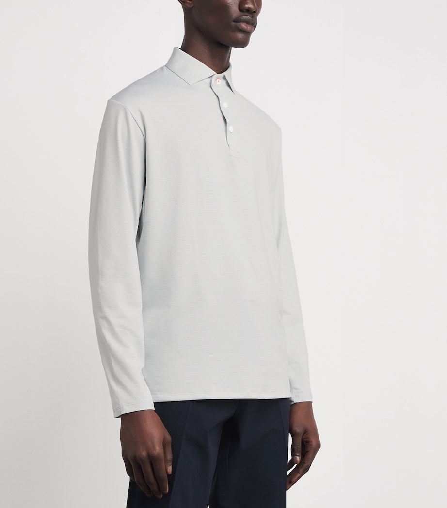 KJUS Mens Stripe Soren Long-Sleeve Polo Shirt Aloy/white Image 4