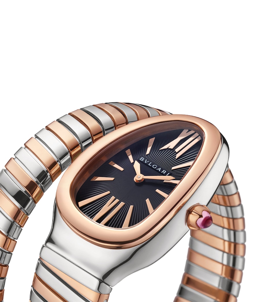 Bvlgari Rose Gold and Stainless Steel Serpenti Tubogas Watch 35mm Black Image 2