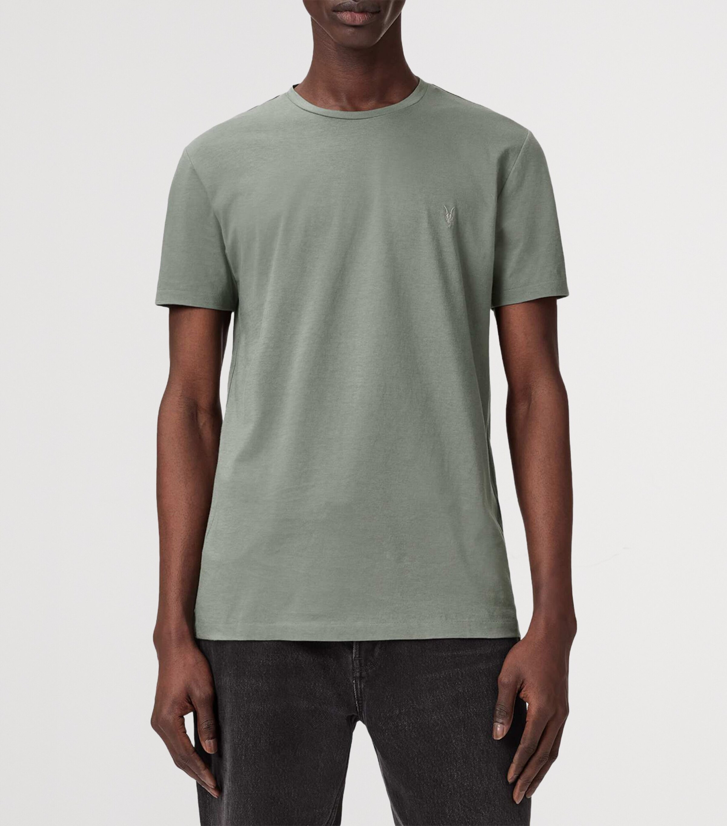 AllSaints Mens Organic Cotton Tonic T-Shirt Spring Green Image 3