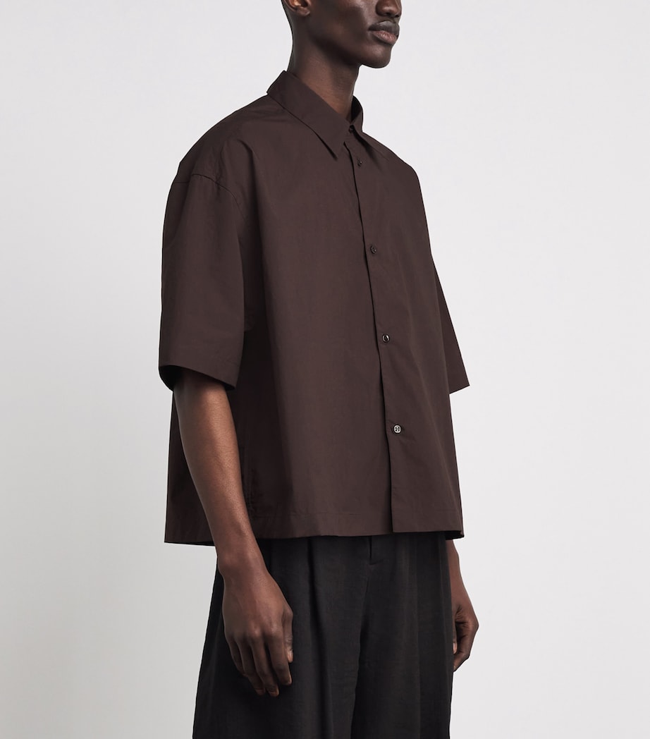 Studio Nicholson Mens Cotton Poplin Boxy-Fit Shirt Cocoa Image 4