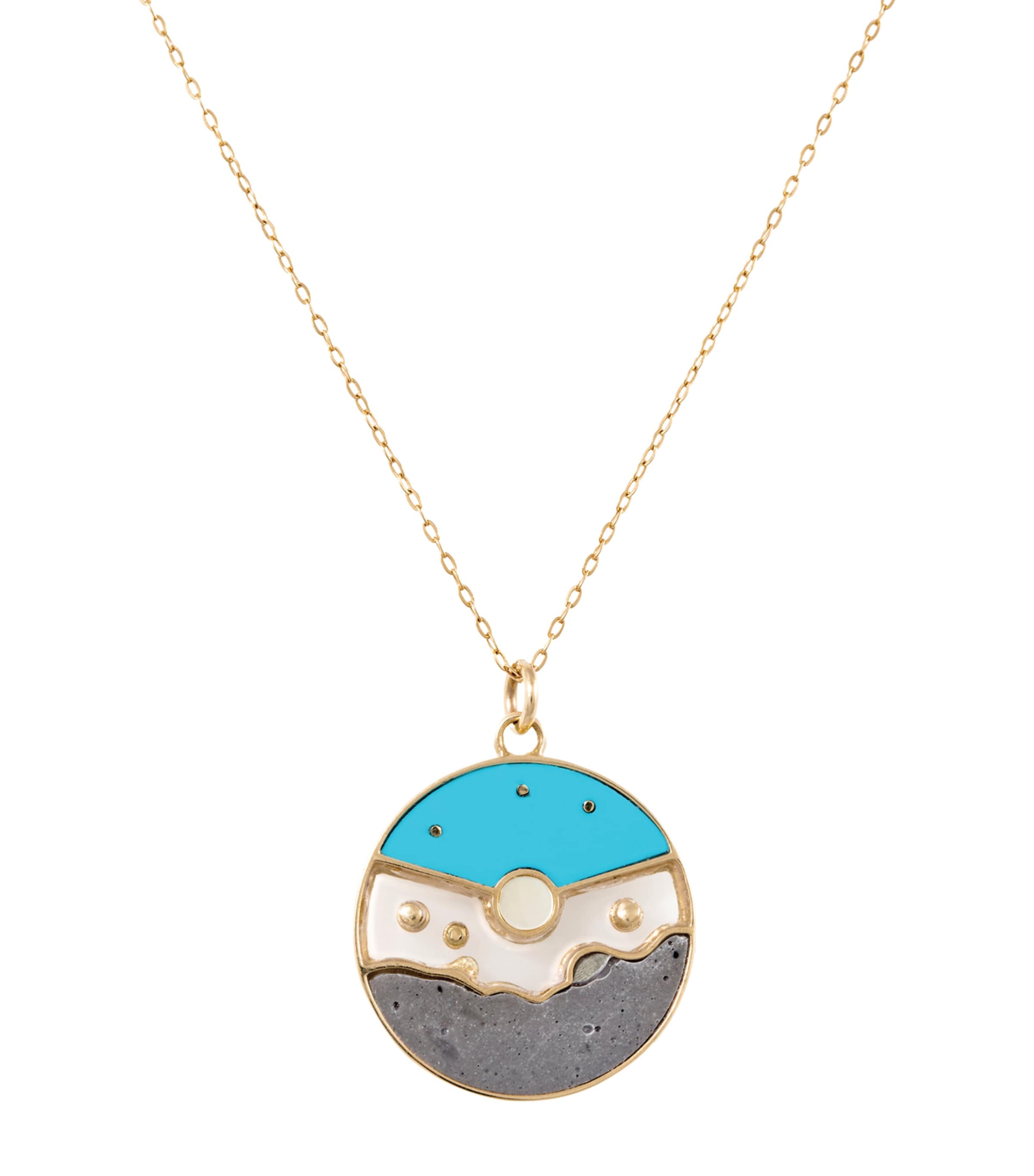 L'ATELIER NAWBAR Yellow Gold and Diamond Love Summer Pendant Necklace White Image 2