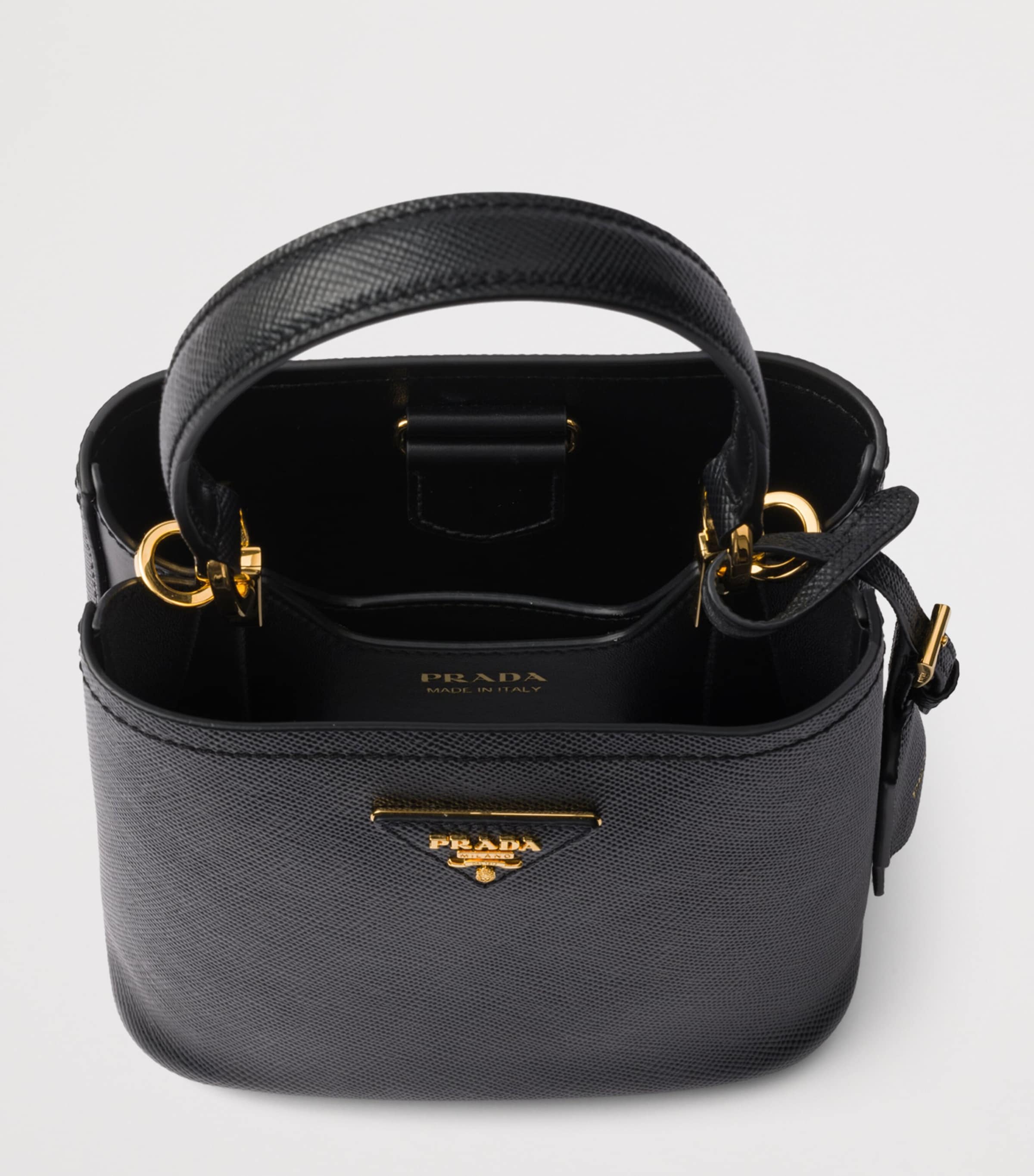 Prada Saffiano Leather Panier Top-Handle Bag Image 4